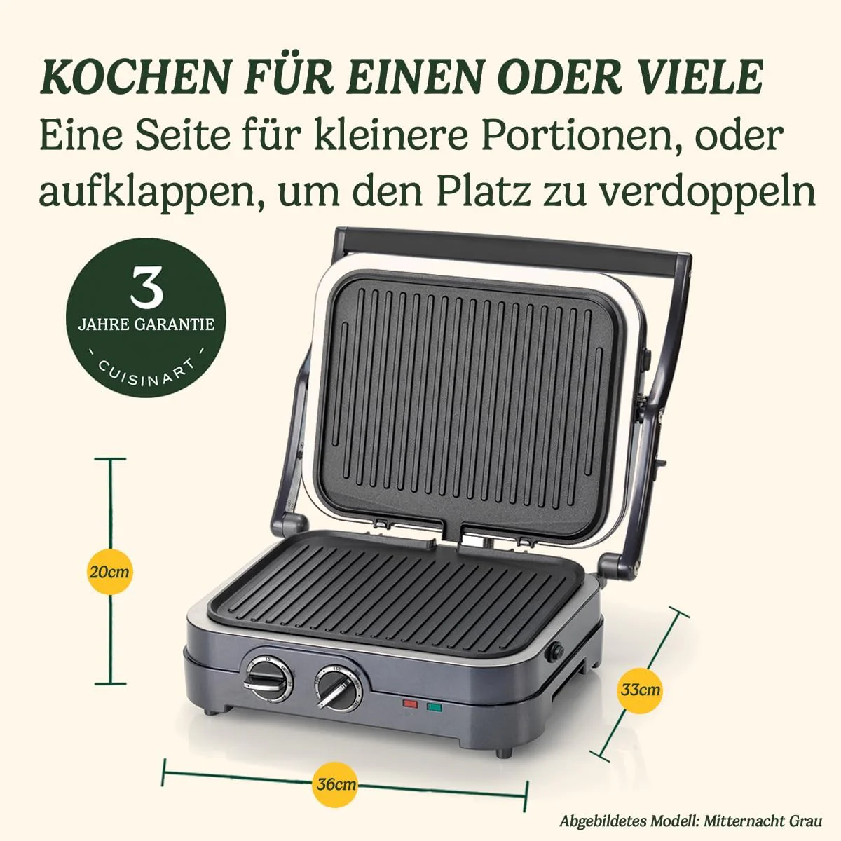 Cuisinart Hot Plate Entertaining Grill & Griddle | XL Elektrische Plancha Grill, Teppanyaki Grillplaat voor thuis | Afneembare plaat met antiaanbaklaag, 2-zone temperatuurregeling tot 260��C