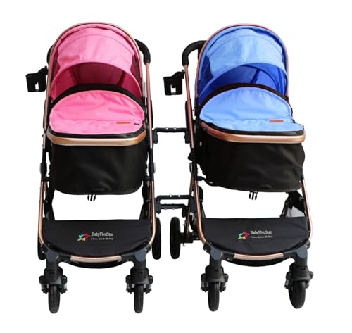 PASSEGGINO/CARROZZINA PIEGHEVOLE 2in1 DOPPIO/GEMELLARE DUE BLU E ROSA BAMBINI : Amazon.it: Prima infanzia