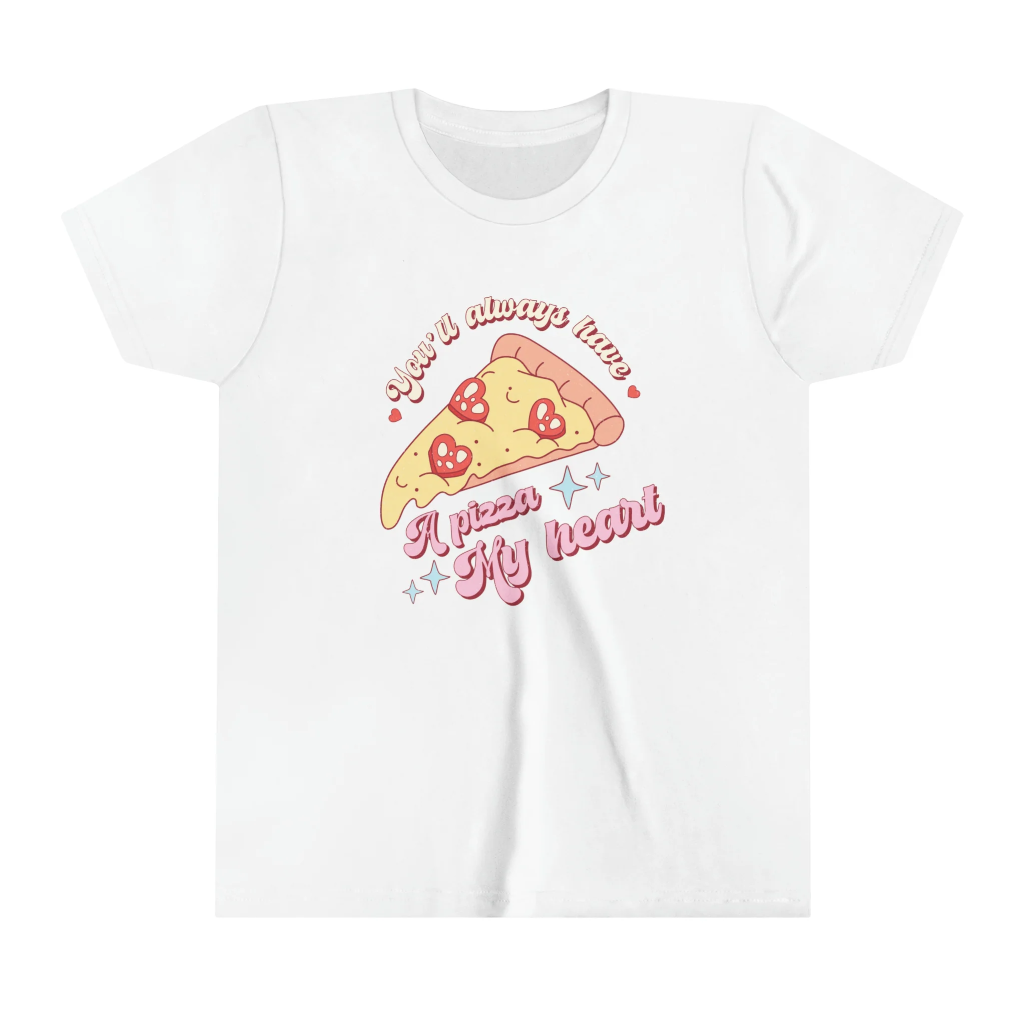 Valentine Toddler Shirt - Retro Valentine's Day Kids Shirt - Cute Vintage Natural Valentine Toddler Tee - Pizza Valentine Shirt