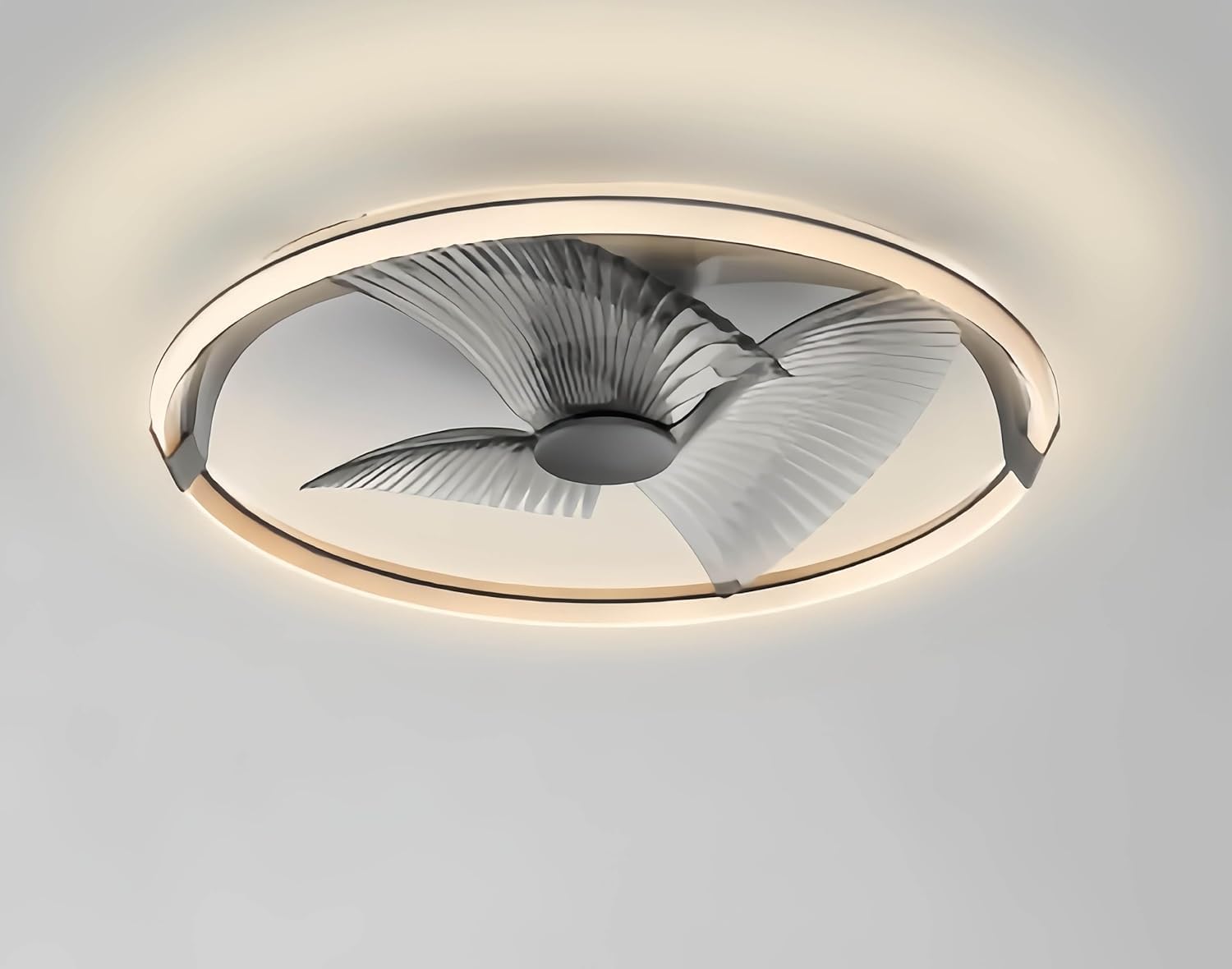 73CM moderne LED-Deckenleuchte mit Ventilator, Deckenventilator mit Lampe, 6 Lüftungsgeschwindigkeiten, mühelose Lichtdimmung, für Wohnzimmer, Esszimmer, Schlafzimmer, Büro, 3000-5500 K
