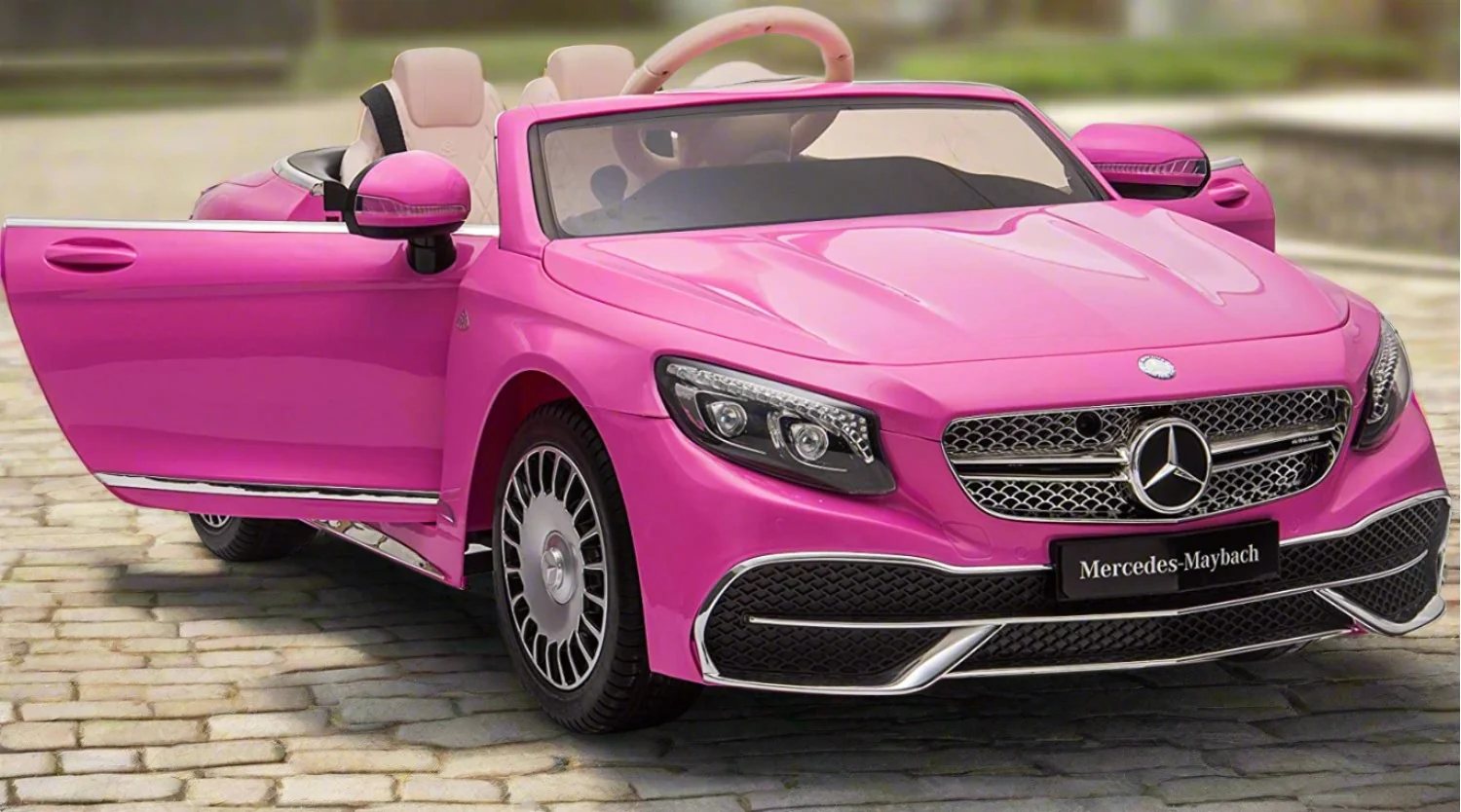 Kids Mercedes Maybach S650 Cabriolet 12V Kids Ride On Car With LCD mp4 Screen - pink