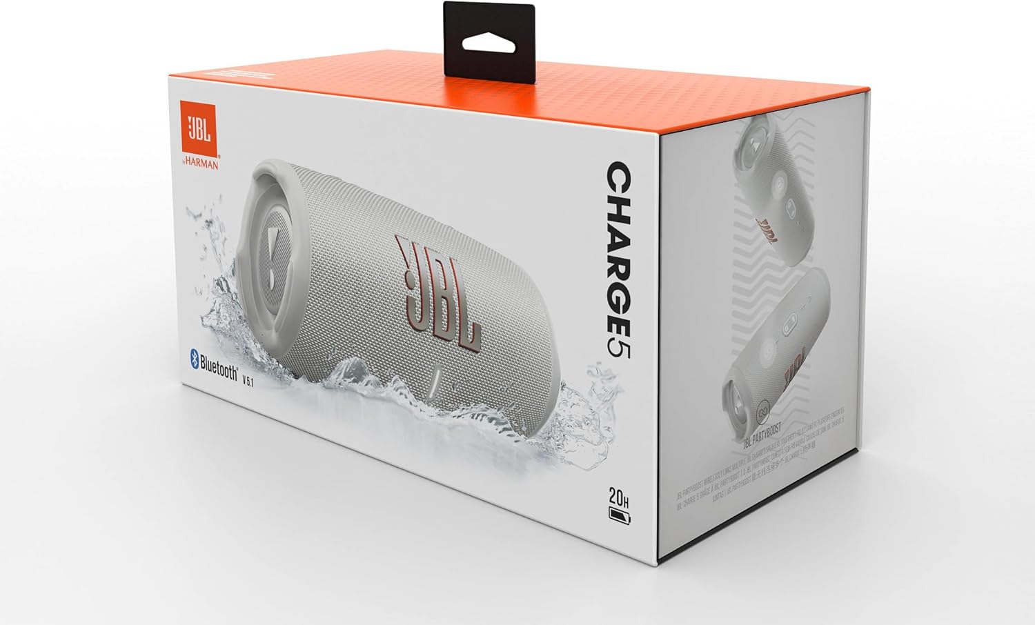 JBL Charge 5 Bluetooth-Lautsprecher in Schwarz �C Wasserfeste, portable Boombox mit integrierter Powerbank �C Eine Akku-Ladung f��r bis zu 20 Stunden kabellosen Musikgenuss