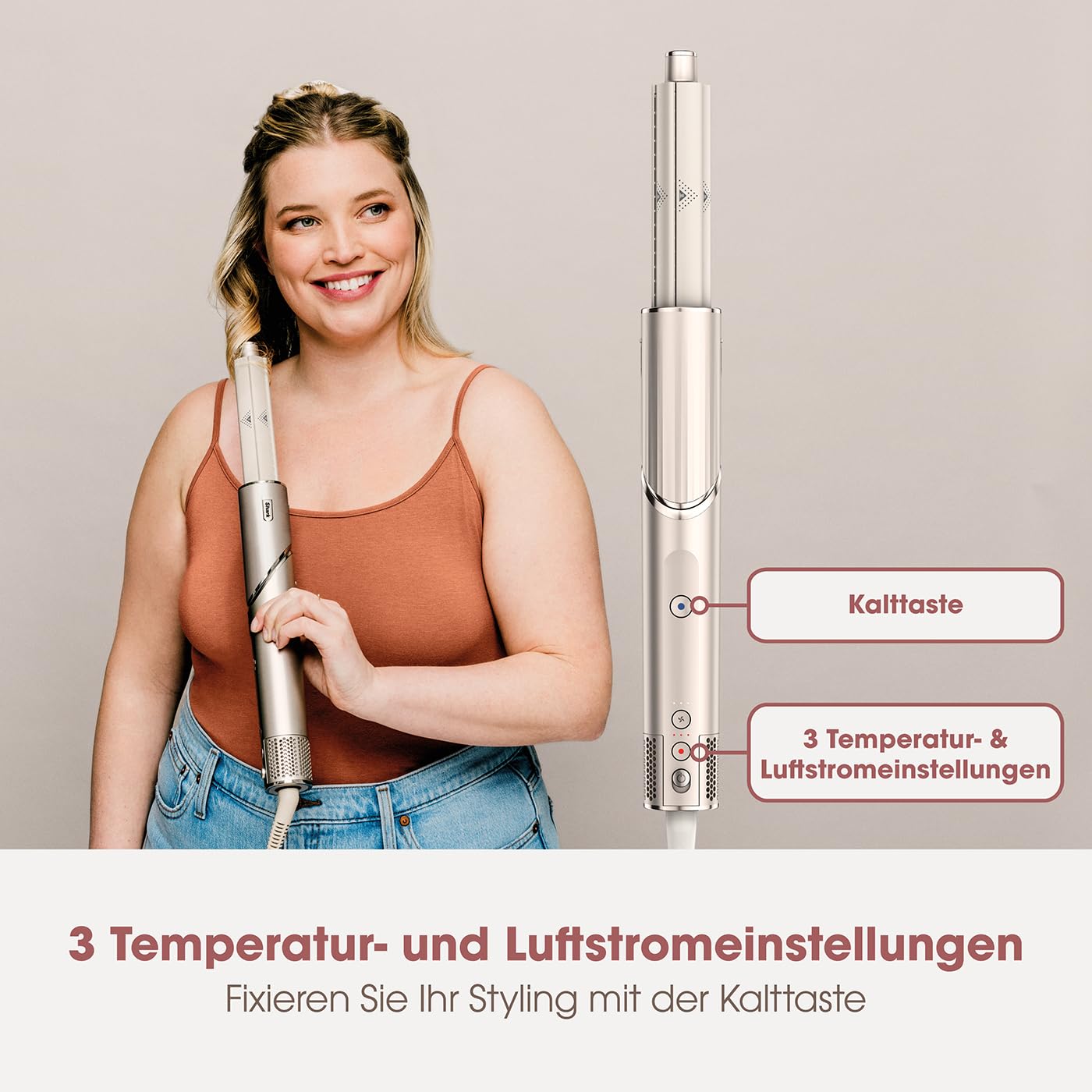 Shark FlexStyle 5-in-1 Luftstyler & Haartrockner, Auto-Wrap-Lockenaufsatz, Paddle-Bürste, Ovalbürste, Konzentrator, Diffusor, Aufbewahrungskoffer, Keine Hitzeschäden, Schwarz/Roségold, HD440EU
