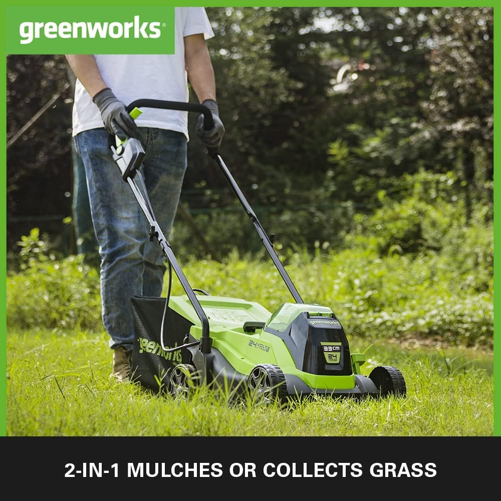 Greenworks 48V (2x24V) Selbstfahrender Akku Rasenmher f��r groe Flchen bis zu 480m, 46cm Schnittbreite, 55L Sack PLUS zwei 4Ah-Akkus und Doppelladegert GD24X2LM46SPK4X