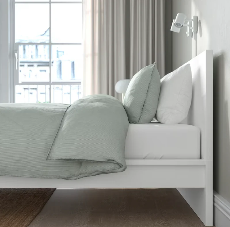 2025 MALM Hoog Bedframe, Wit, 160x200 cm