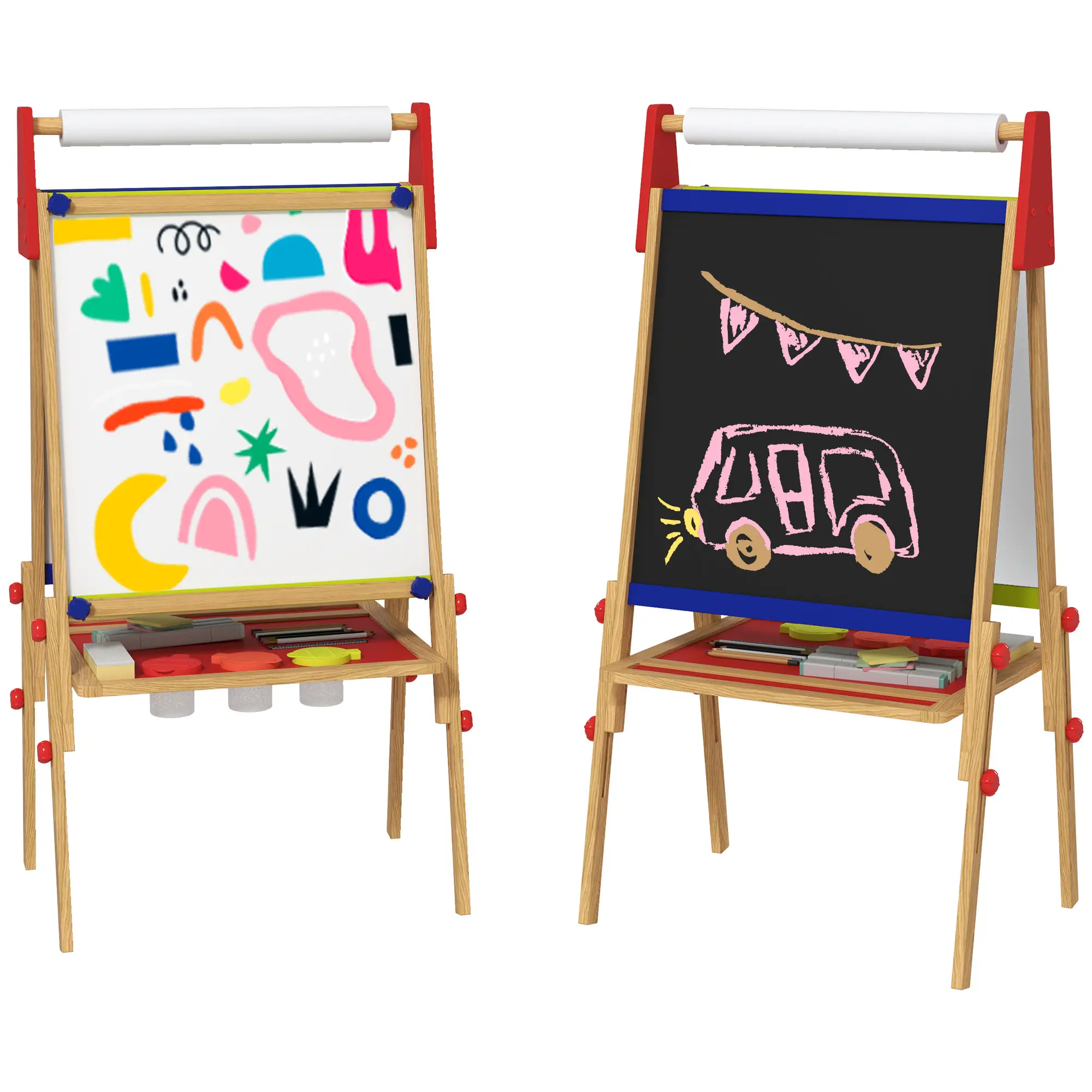 AIYAPLAY 3-in-1 kindertafel in hoogte verstelbaar �C natuurhout