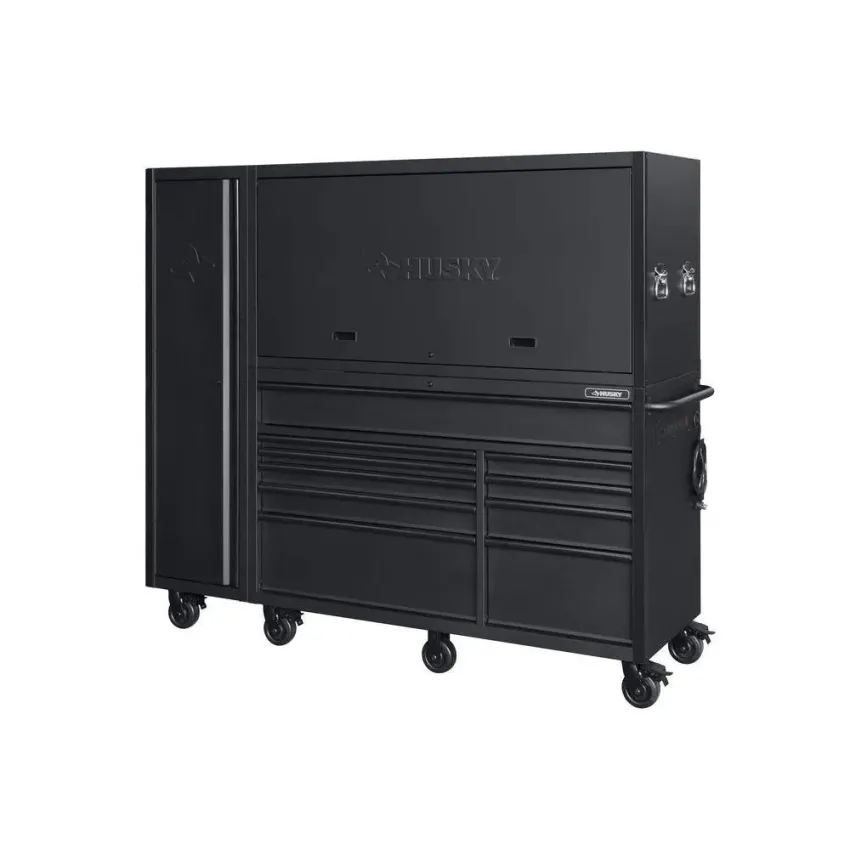80 in. W 10-Drawer, Deep Combination Tool Chest and Rolling Cabinet Set in Matte Black (3-Piece)