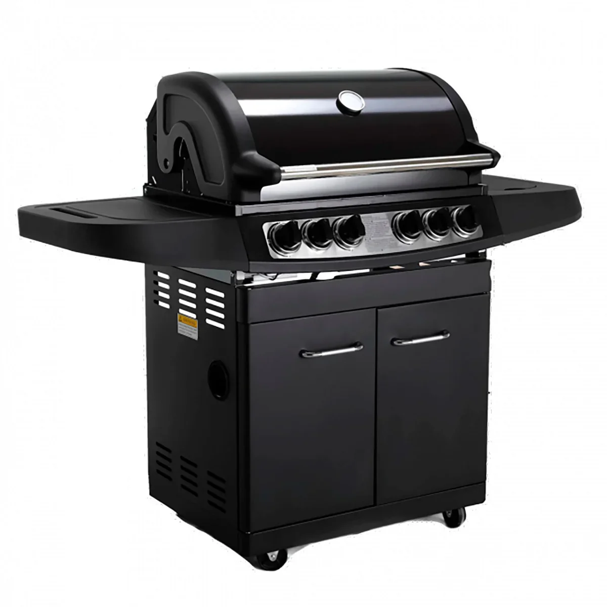 KOBE Gasgrill STYLE PLATINUM, BLACK EDITION 4 Brenner und Seitenkocher, 145x61x116cm