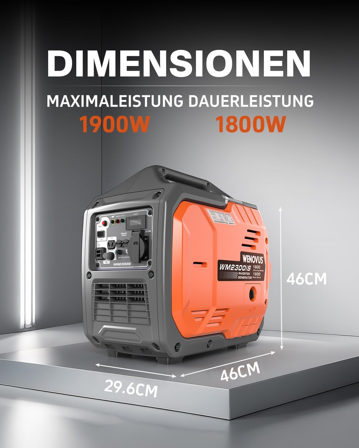 Superleise Tragbarer 1900W 4 Takt mit 230V Steckdose und USB Inverter Stromerzeuger Benzin Stromgenerator Notstromaggregat für Backup Bei Stromausfällen für Camping Wohnwagen Wohnmobil Garage
