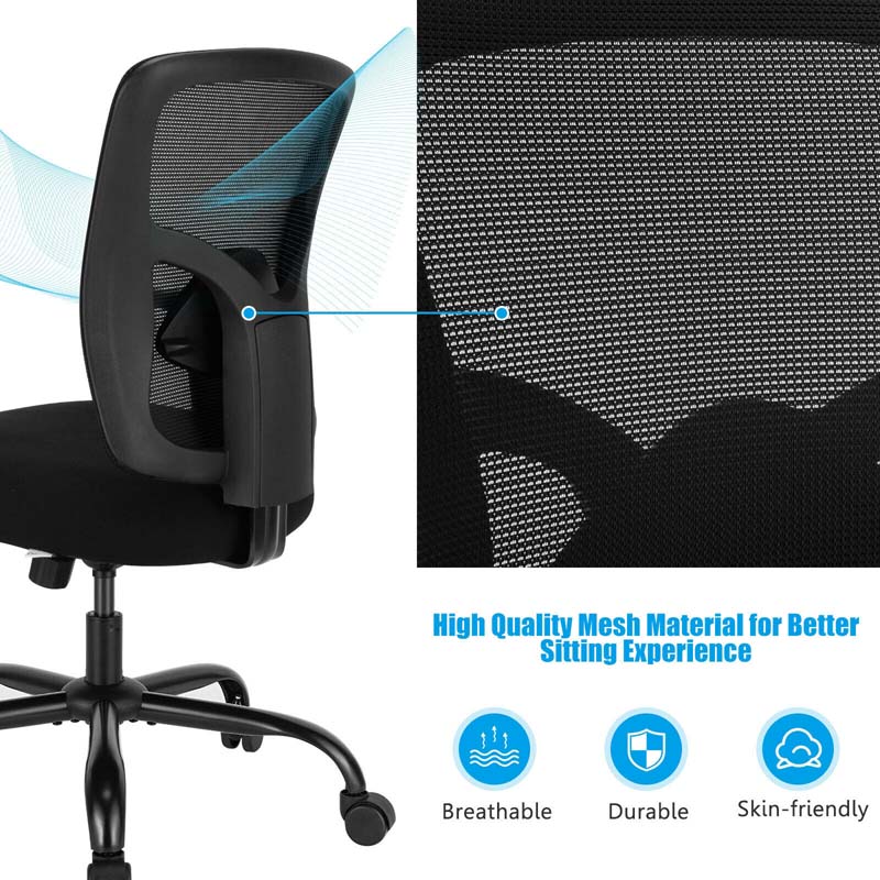 400 Lbs Mesh Big Amp Tall Office Chair Ergonomic Executive Chair Rolling Swivel Computer Task Chair - Comfortable And Ergonomic Design