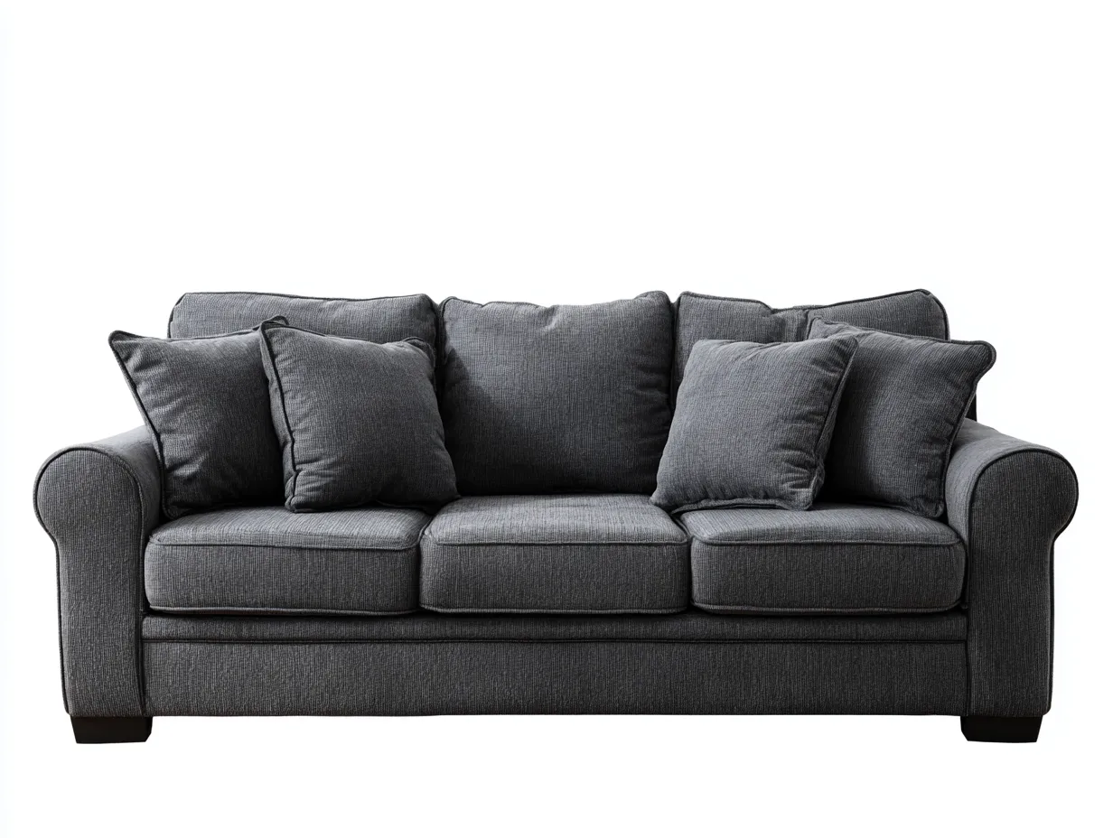 Gerades Sofa-Stoff-Holz-226x94x88 cm-Dunkelgrau-Klassischer Stil