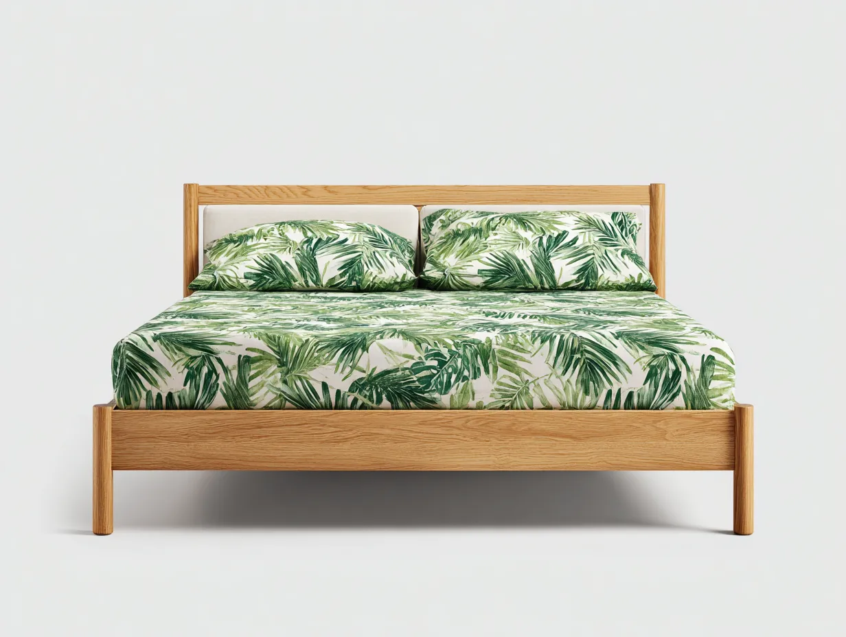 Doppelbett-Holz-210x190x92 cm-Natur-Modern