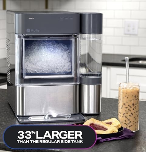 GE Profile Opal 2.0 XL with 1 Gallon Tank. Chewable Crunchable Countertop Nugget Ice Maker. Scoop included. 38 lbs in 24 hours. Pellet Ice Machine with WiFi & Smart Connected. Stainless Steel