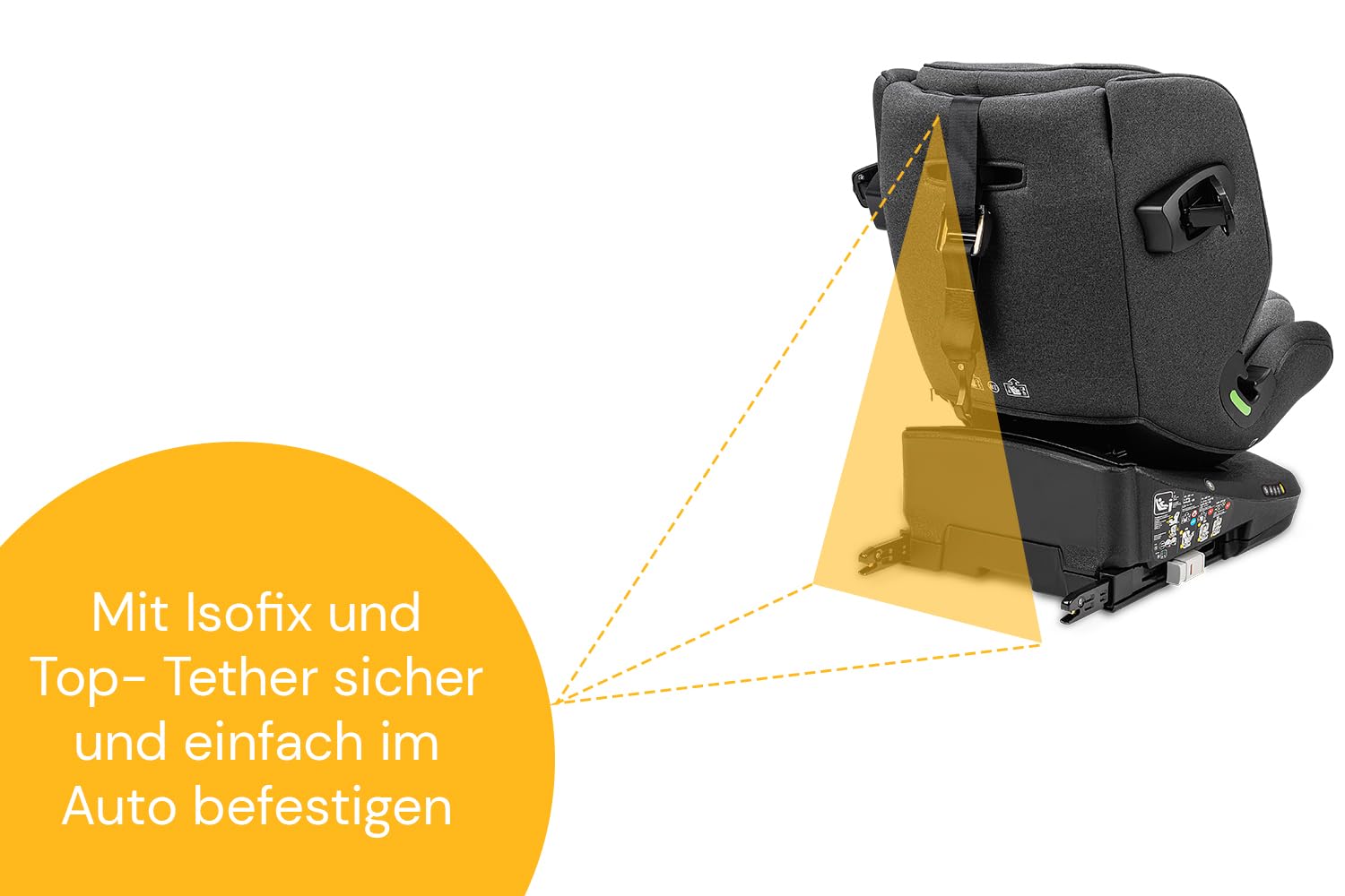 Osann Eno360 i-Size, drehbarer Kindersitz 40-150 cm, Reboarder mit Isofix, Baby Autositz – All Black