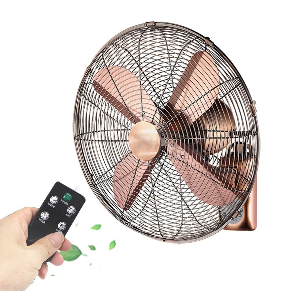 Wandventilatoren, Retro-Metall-Wandventilator, Robust Und Verschleißfest, 50-W-Industrie-Hochleistungsventilator – Kupfer – 45 Cm/18 Zoll, Kupfer – 40 Cm/16 Zoll