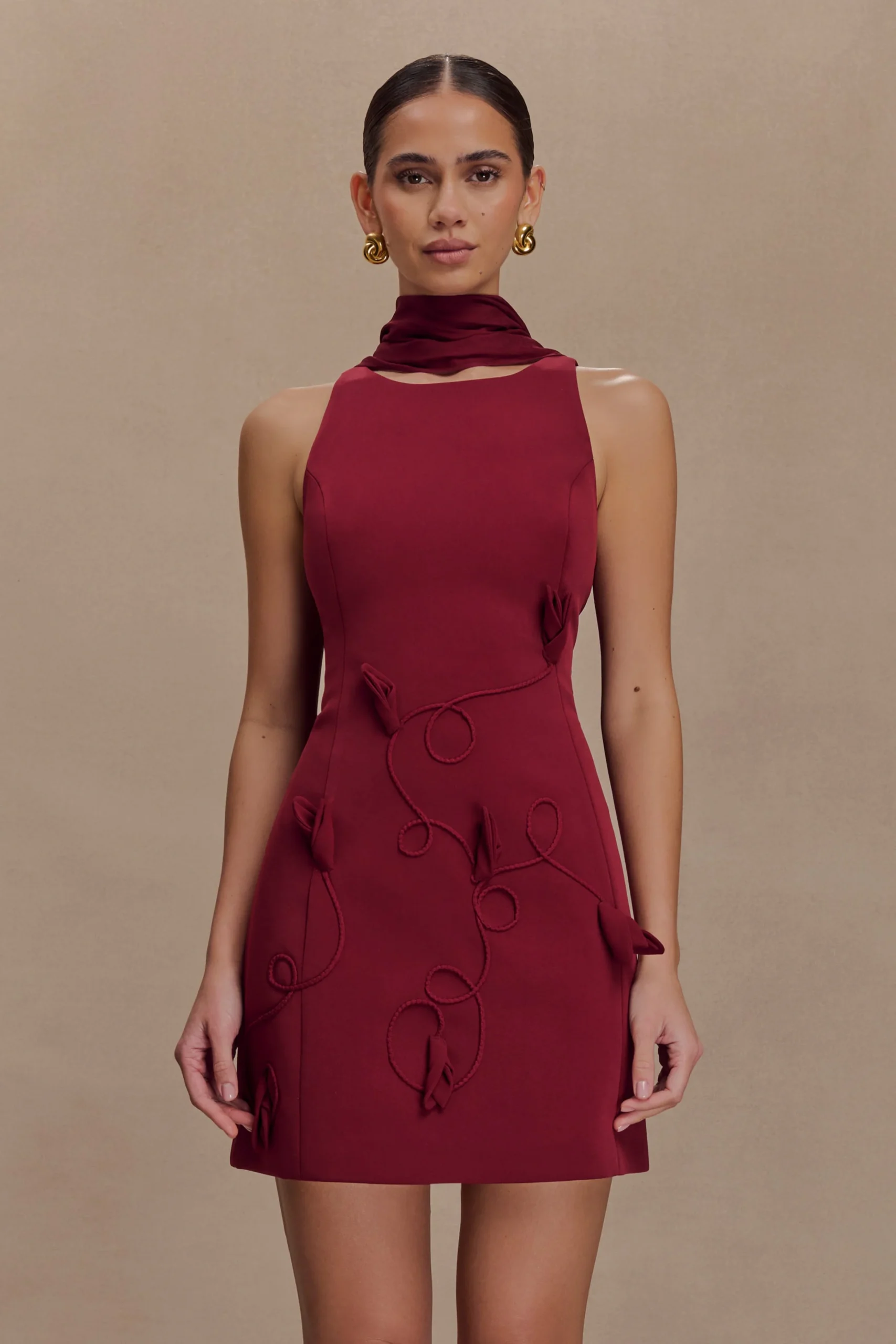 meshki Skyler Suiting Embroidered Mini Dress