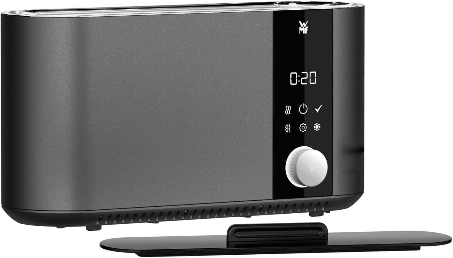 WMF Master Toaster Langschlitz motorisiert, Toaster 2 Scheiben, XXL-Toast, automatische Brotzentrierung, Check-Up Funktion, 980 W Toaster, Touch Bedienfeld, LED-Lichtleiste, Toster edelstahl matt