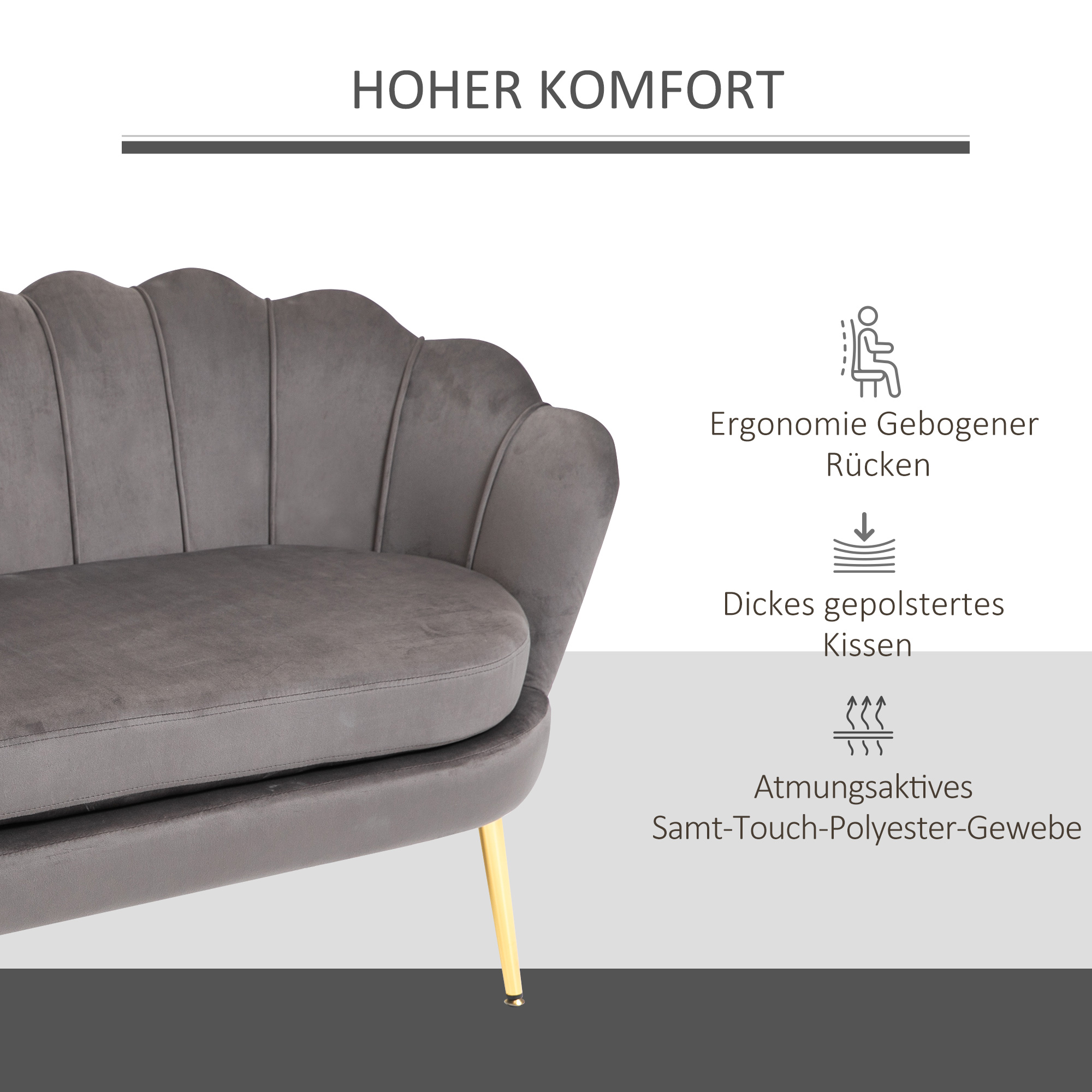 2-zitsbank bank sofa fluweel velvet touch velours look