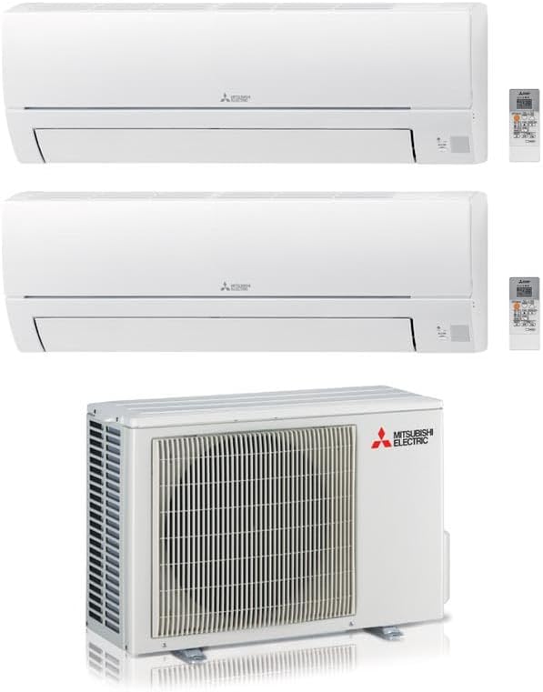 Dual Split Klimaanlage 12000 + 9000 BTU, Inverter, Klasse A++/A+ MSZ-HR25 + HR35VF + MXZ-2HA50VF