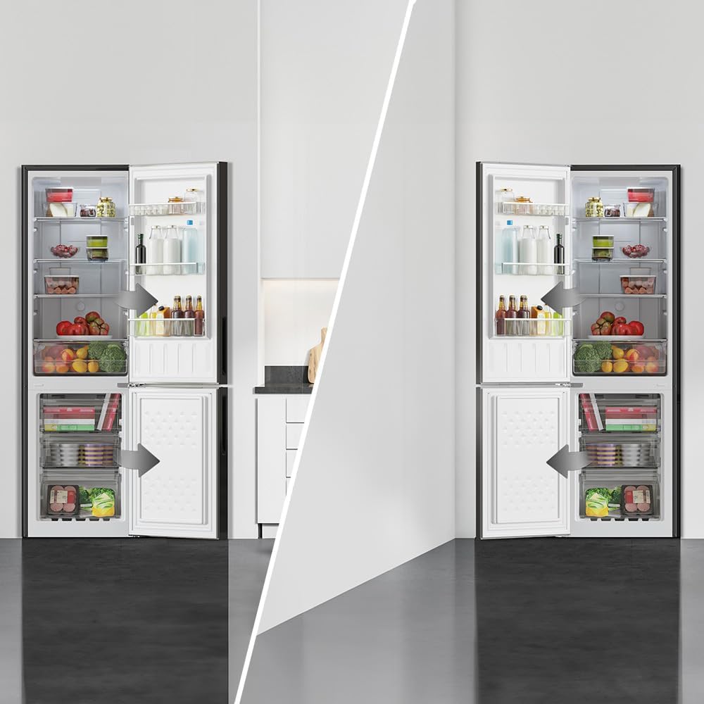 Cecotec Kühl-Gefrierkombination Bolero CoolMarket Combi 250 Dark E. Energieklasse E Kühl-Gefrierkombination Dunkler Edelstahl 180X55Cm, 250L, No Frost, Multi Air Flow und Humidity Box Schublade