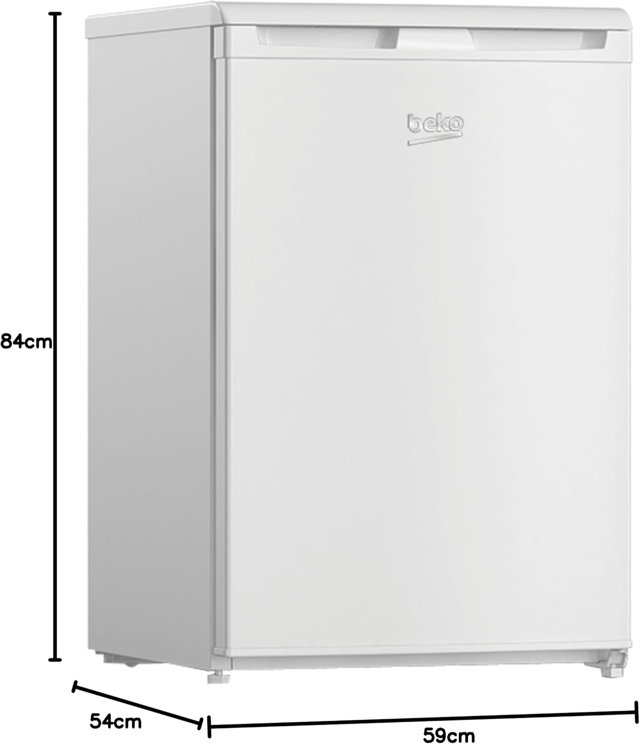 Beko TSE1286N Tisch-Kühlschrank 114 Liter Gesamt-Nutzinhalt, 101 Liter Kühlen, mit 4-Sterne-Gefrierfach, 13 Liter Gefrieren, MinFrost, nur 35 dB(A) Betriebsgeräusch, Weiß
