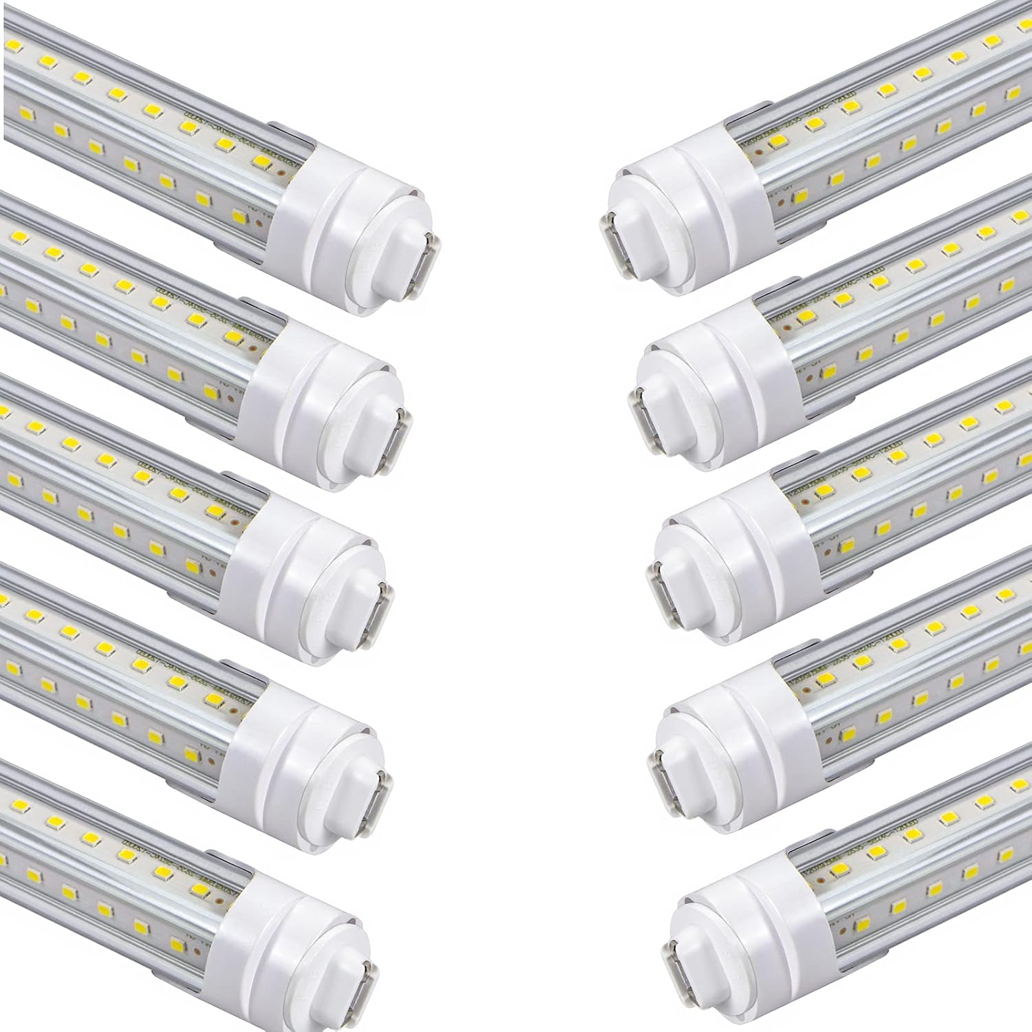 T8-Leuchtmittel, 1,5 m, hohe Helligkeit, 45 W, 4500 lm, weiß, 6500 K, LED-Röhren-Ersatz F60T12, Vorschalt-Bypass, doppelseitige Leistung, 147 cm, für einseitiges Schild, Geschäft, 10 Stück