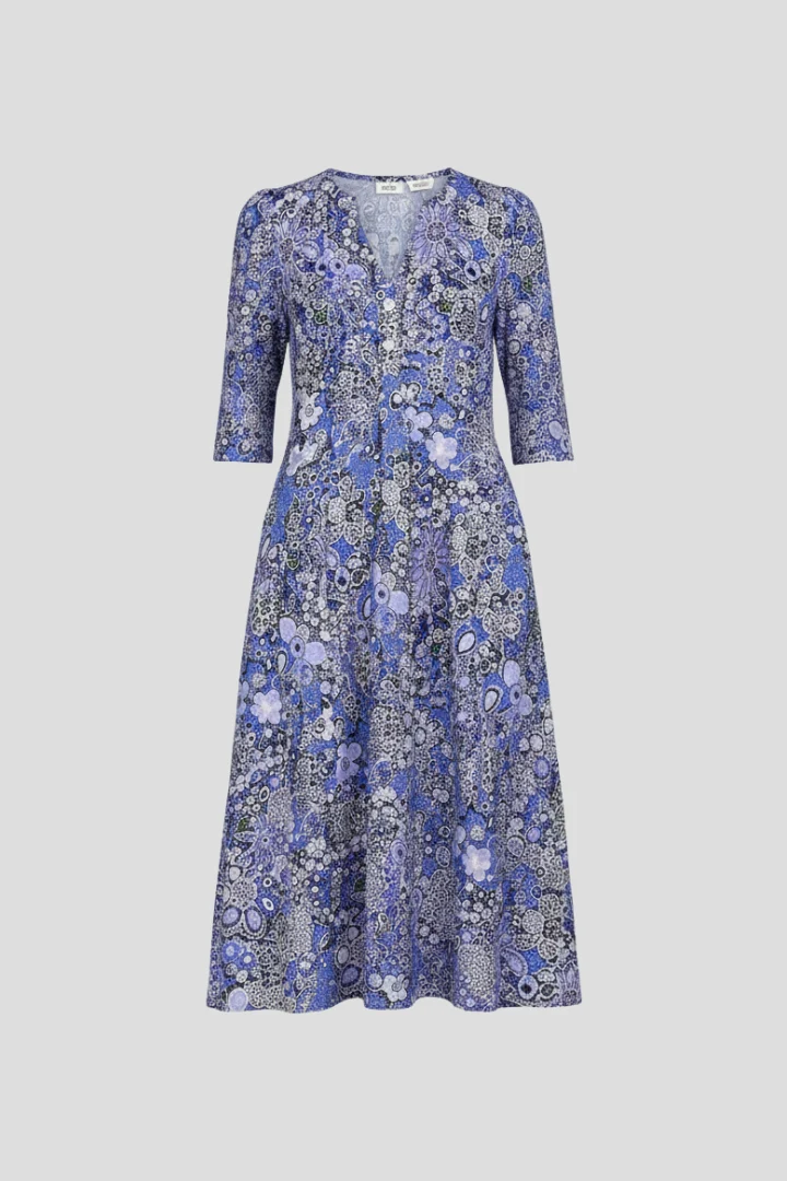 Damen-Midikleid mit V-Ausschnitt und Dreiviertel?rmeln