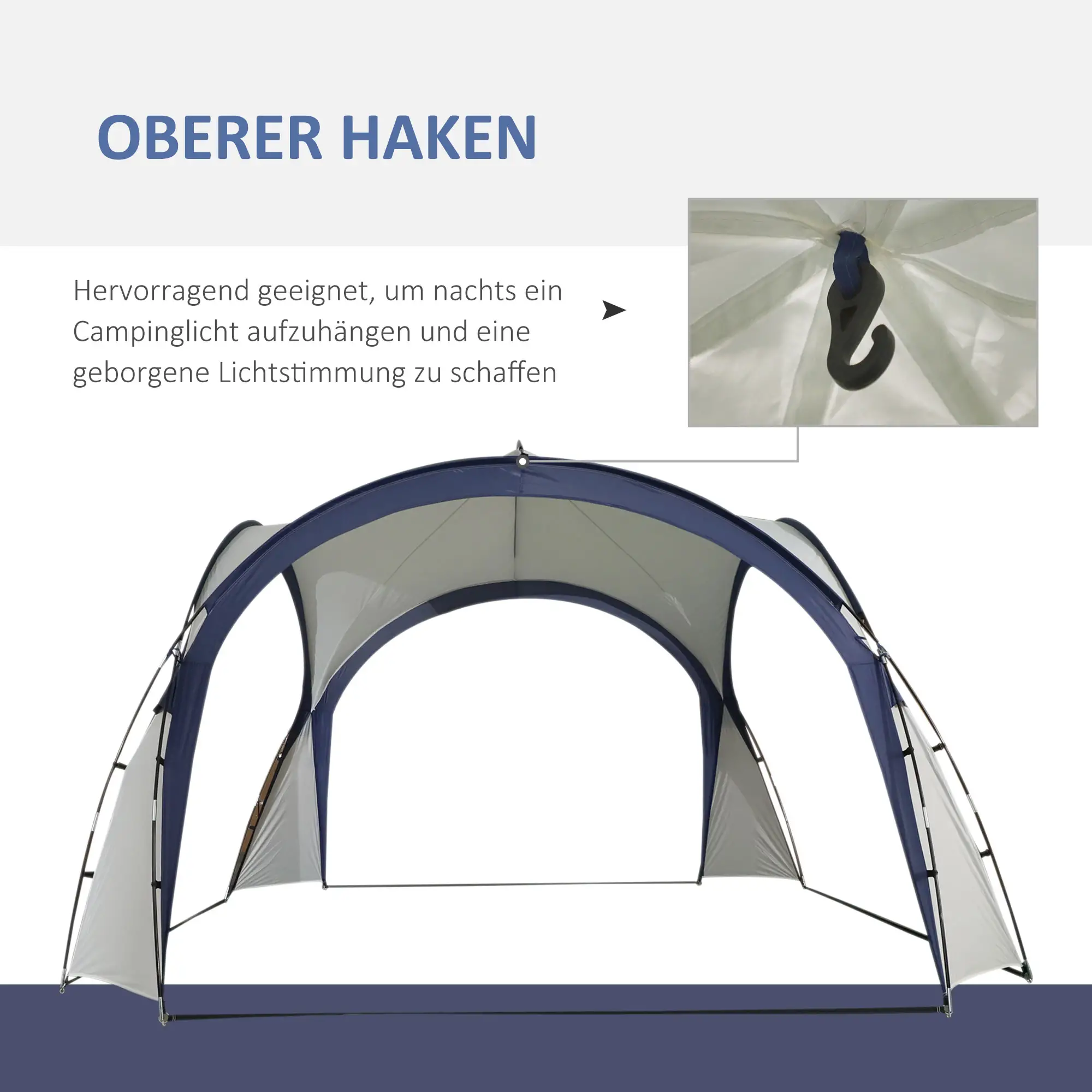 Outsunny Paviljoen Tuintent Zonwering Buiten Glasvezel