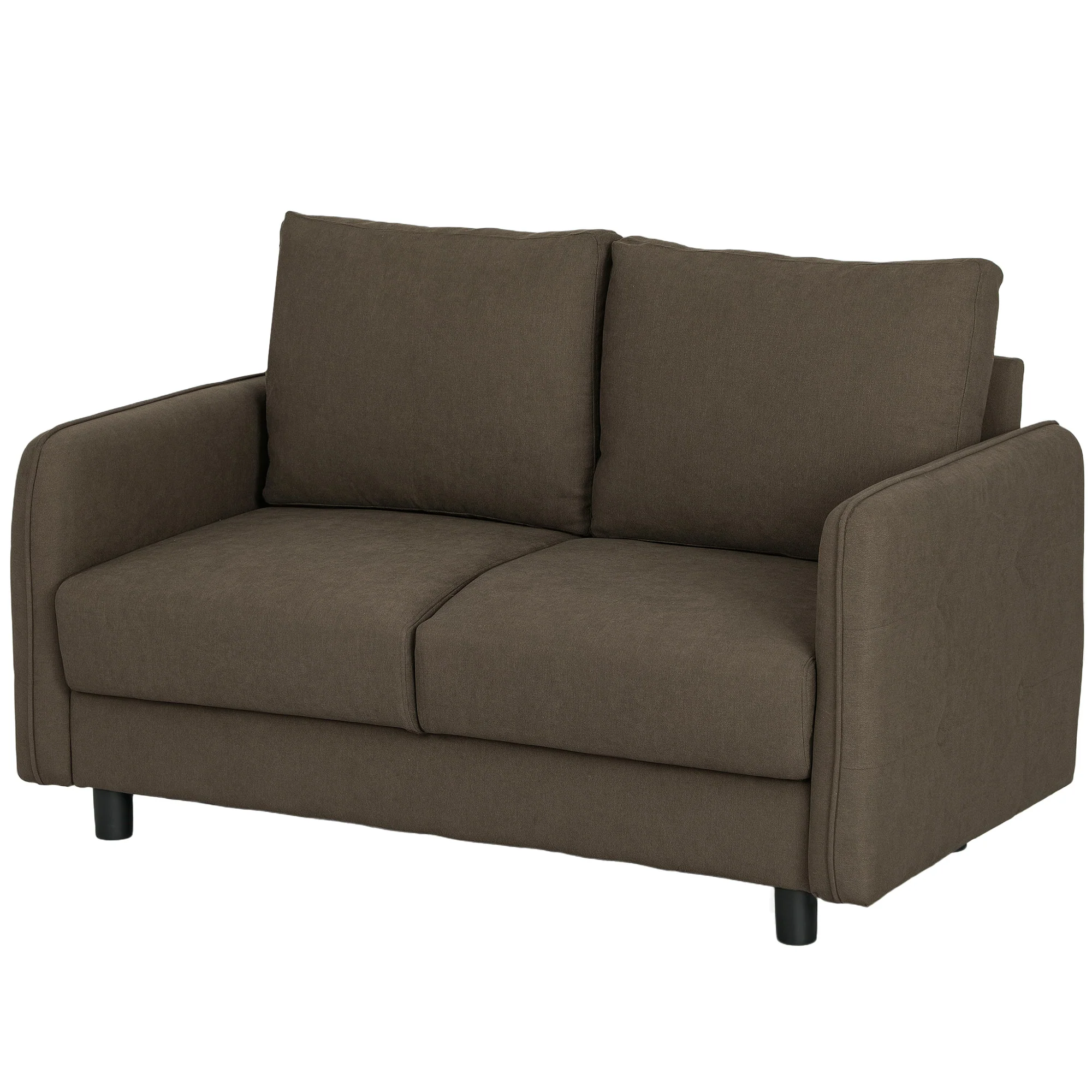 HOMCOM 2-Sitzer Sofa mit Stauraum & Samtoptik, Braun