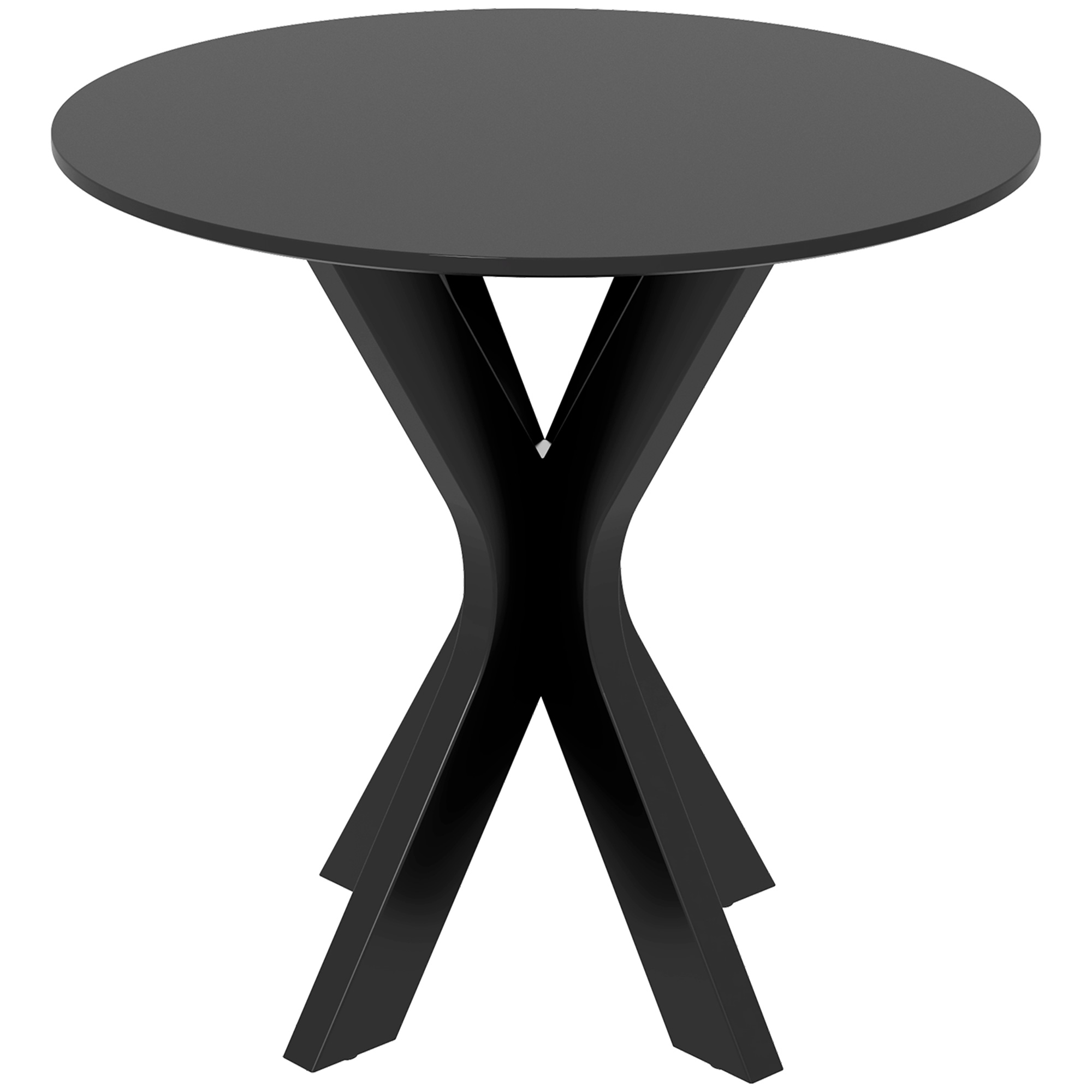 Ronde Eettafel Keukentafel, Modern Ontwerp, 78 cm x 78 cm x 75 cm, Zwart