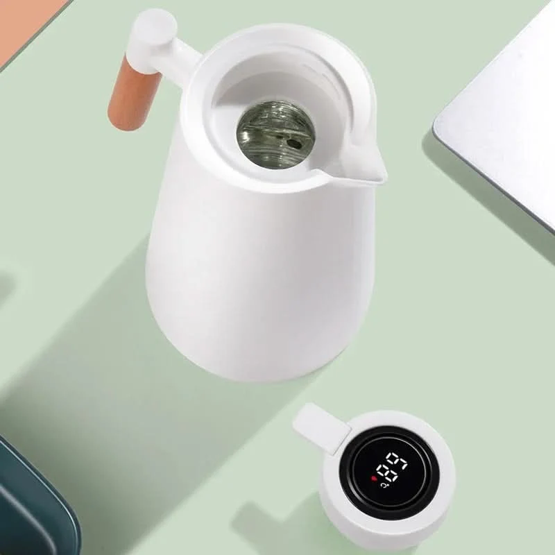 Thermoskanne mit Temperaturanzeige 1L f��r Kaffee und Tee