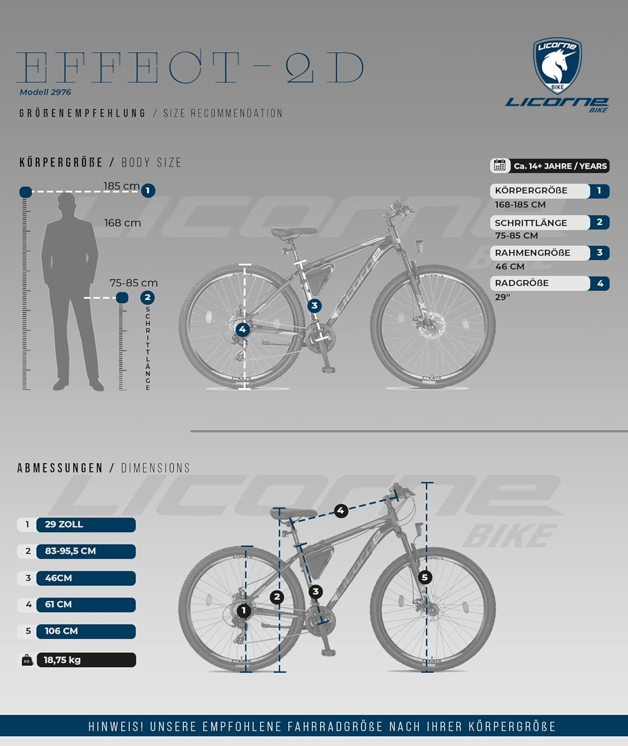 Licorne Bike Effect Premium Mountainbike Aluminium Discbremse Jungen Mädchen 21 Gang
