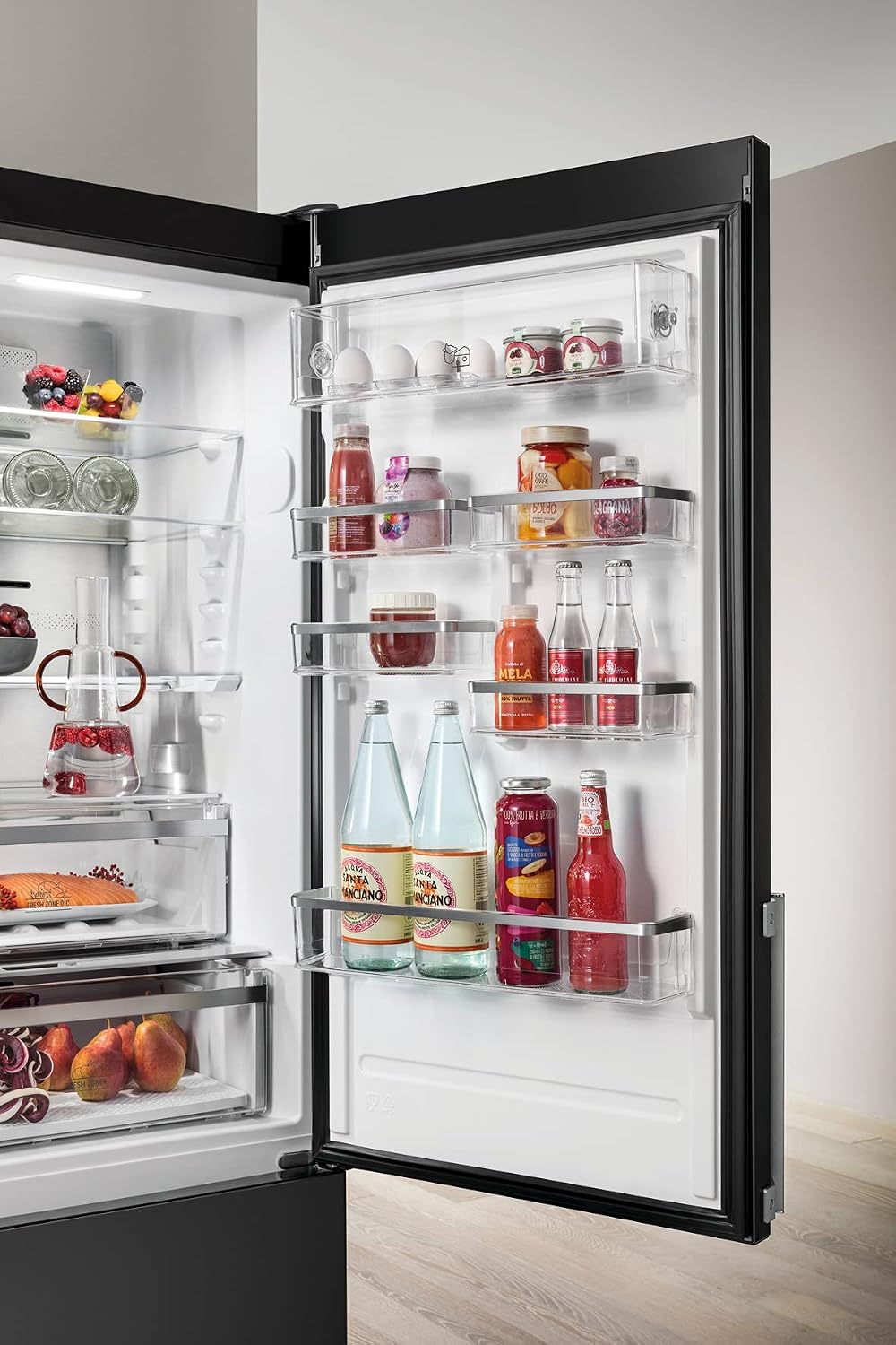 Bauknecht KGDNF 20C GDSX Kühl-Gefrier-Kombination/ C/201cm Höhe/158 kWh/Jahr/257L Kühlteil /98L Gefrierteil/leise 39dB /DualCool Total NoFrost/Fresh Zone+/Active Fresh Pro/Fresh Zone 0 Degree Schwarz