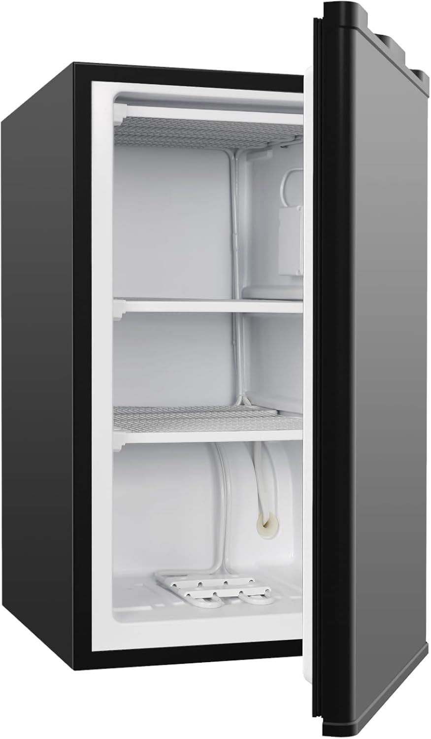 YOPOWER 88L Compact Upright Freezer with Reversible Door, Adjustable Thermostat, Black