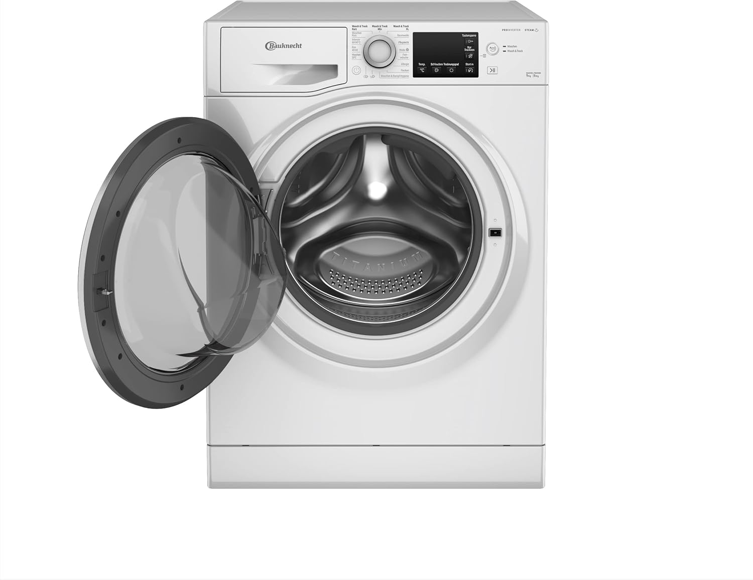 Bauknecht WATK Sense 96 41 N Waschtrockner/ 9/6 kg Waschen/Trocknen/Active Care Wash  und  Dry Technologie/Flecken 20° / Dampf-Programm/Wolle-Programm/Nachlegefunktion/PRO-Inverter Motor, Weiß