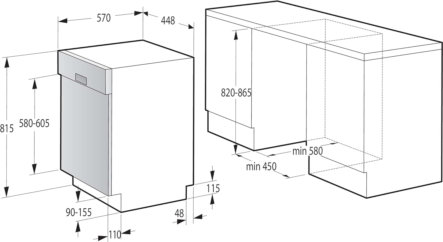 Gorenje GI 520 E15X Teilintegrierbarer Geschirrspüler / 45cm / 9 Maßgedecke / 5 Programme / 1h Reinigungsprogramm / höhenverstellbarer Oberkorb / vollständiger Überlaufschutz, Eingebaut, Edelstahl