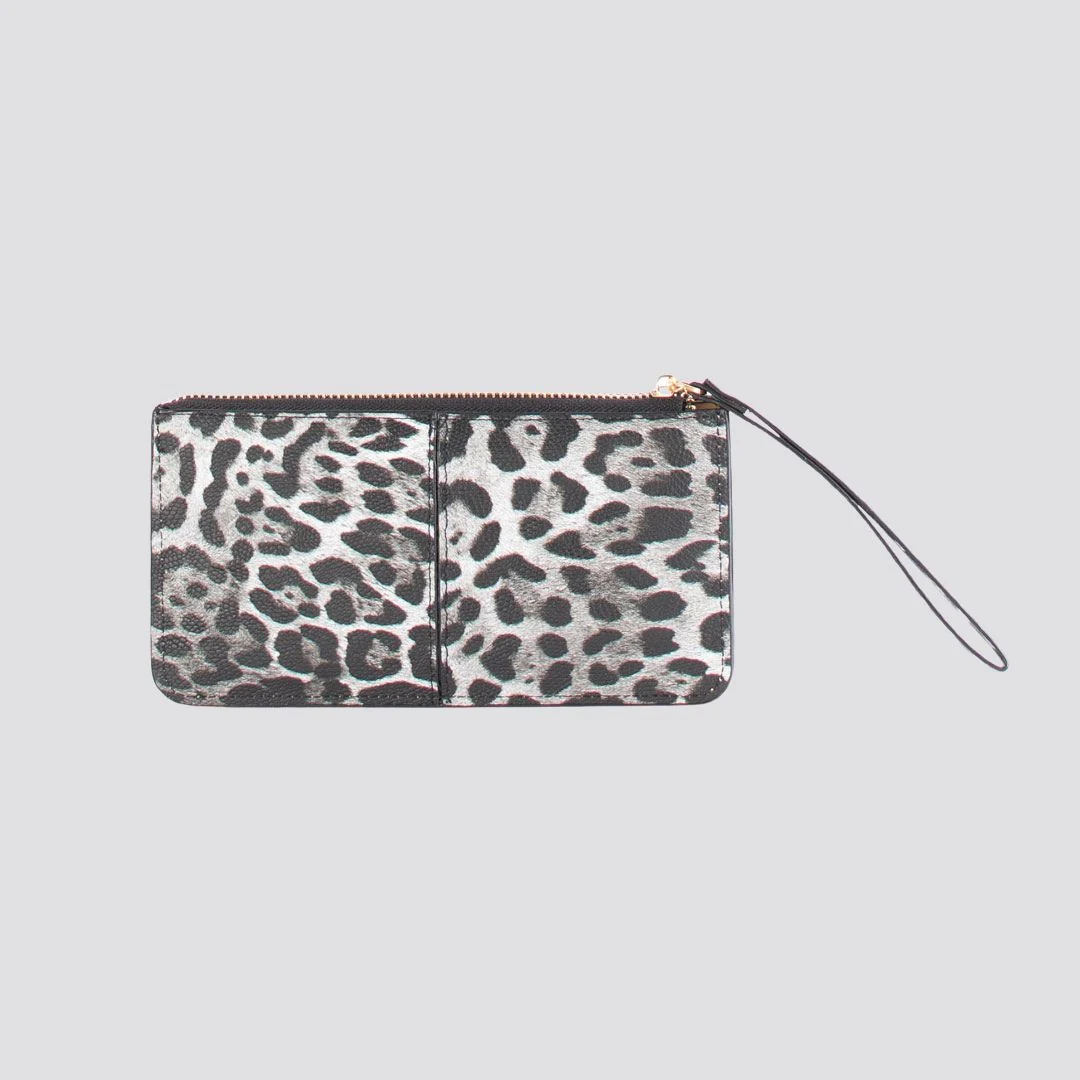 Zoe Zip Purse | Leopard Print Black