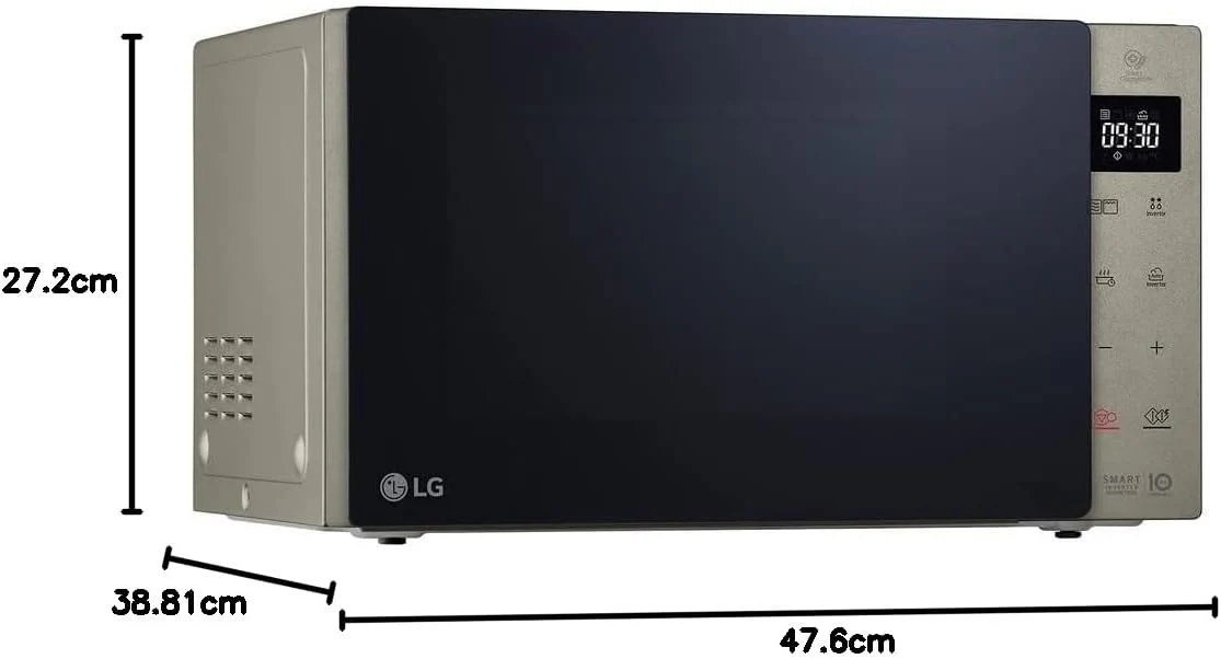 LG MH6535GIS Magnetron met invertertechnologie en kwartsgrill, 25 liter inhoud, 1000 W, automatische programma's, instelbare vermogensniveaus voor optimaal koken en EasyClean-functie, Zwart