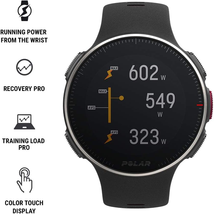 Polar Vantage V – Premium-Multisportuhr mit GPS Pulsuhr H10, optischer Pulsmessung und extrem Langer Akkulaufzeit – Multisport und Triathlontraining – Herzfrequenz-Messgerät, Wasserdicht