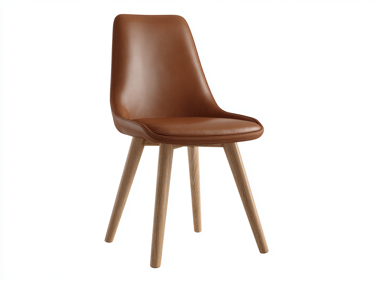 Esszimmerstühle-Leder-Holz-54x59x84 cm-Braun-Modernes Design