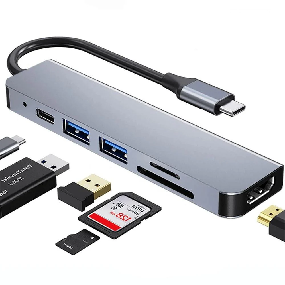 4K USB-C Hub with HDMI Type-C to HDMI Adapter, 87W PD Charging, USB 3.0, TF/SD Card Reader