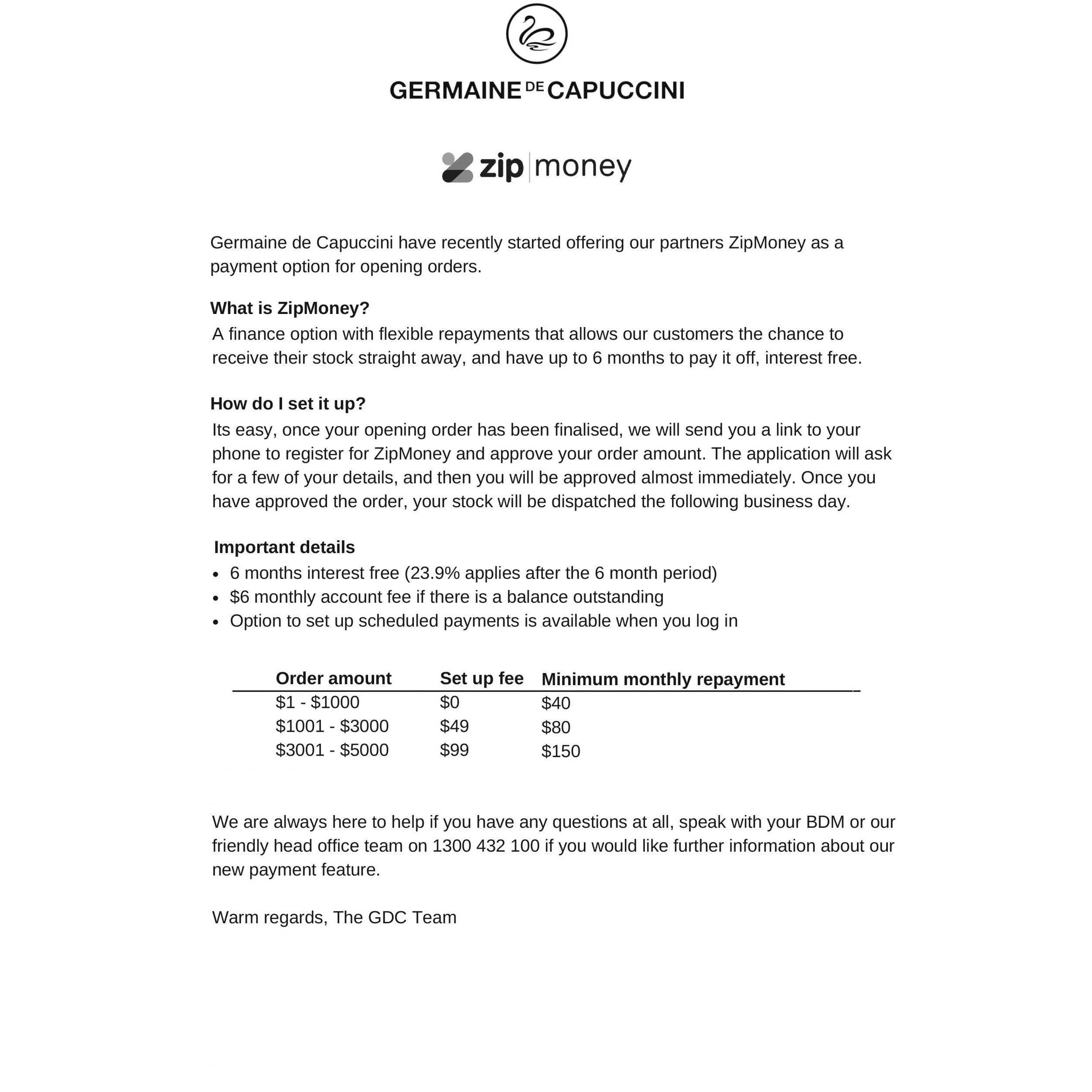 Zip Info sheet GDC