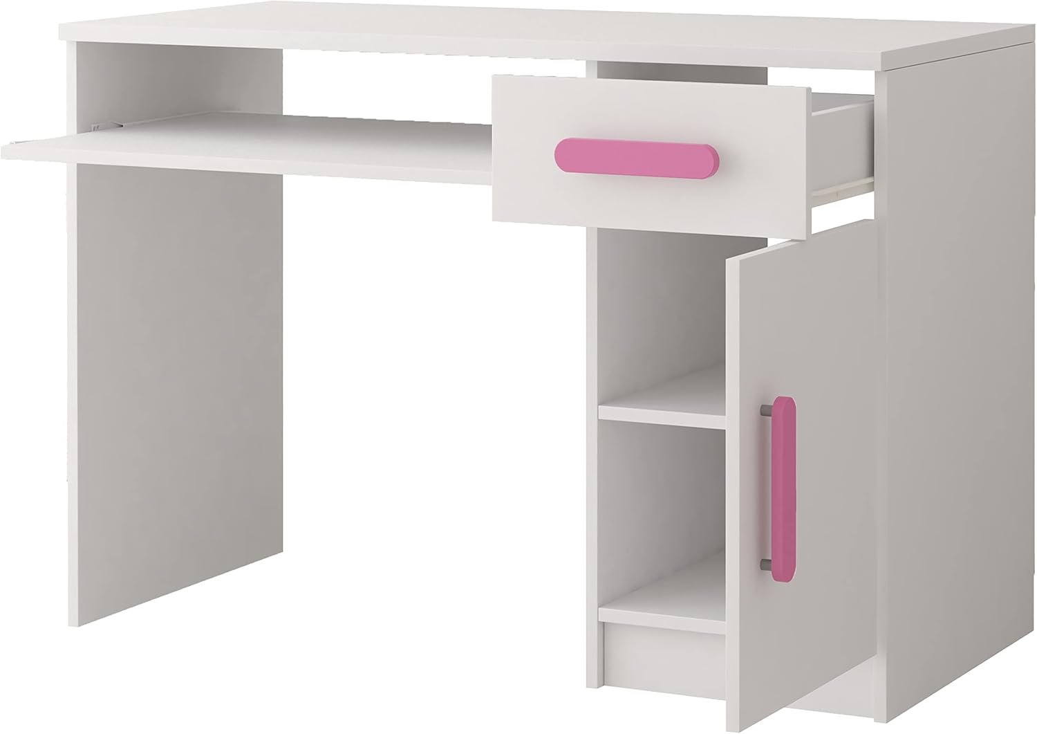 Fabryka Mebli Idźczak Kinderzimmer-Set Jonas I 01 - Schrank, Bett, Wandregal, Kommode, Schreibtisch, Nachttisch - Kleiderschrank - Skandinavischer Stil, Modern Design - Weiß