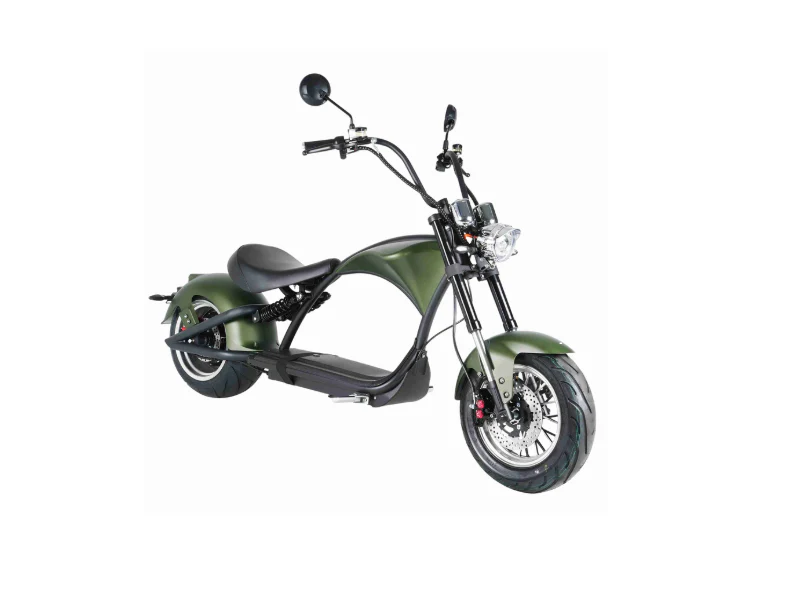 Mangosteen M1P Elektro-Chopper in Mattgrün – 2000W Bürstenloser Motor, 60 km/h Hchstgeschwindigkeit