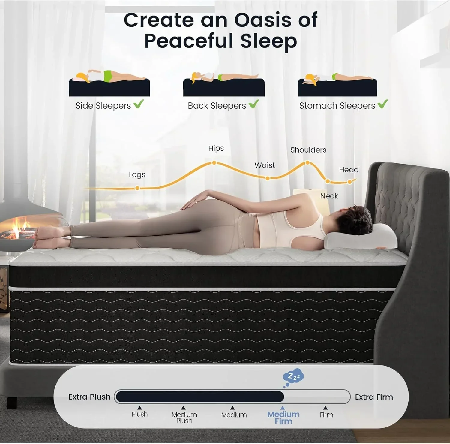 Full Size Mattress 10 Inch Full Size Mattress in a Box Medium Plush Hybrid Mattress