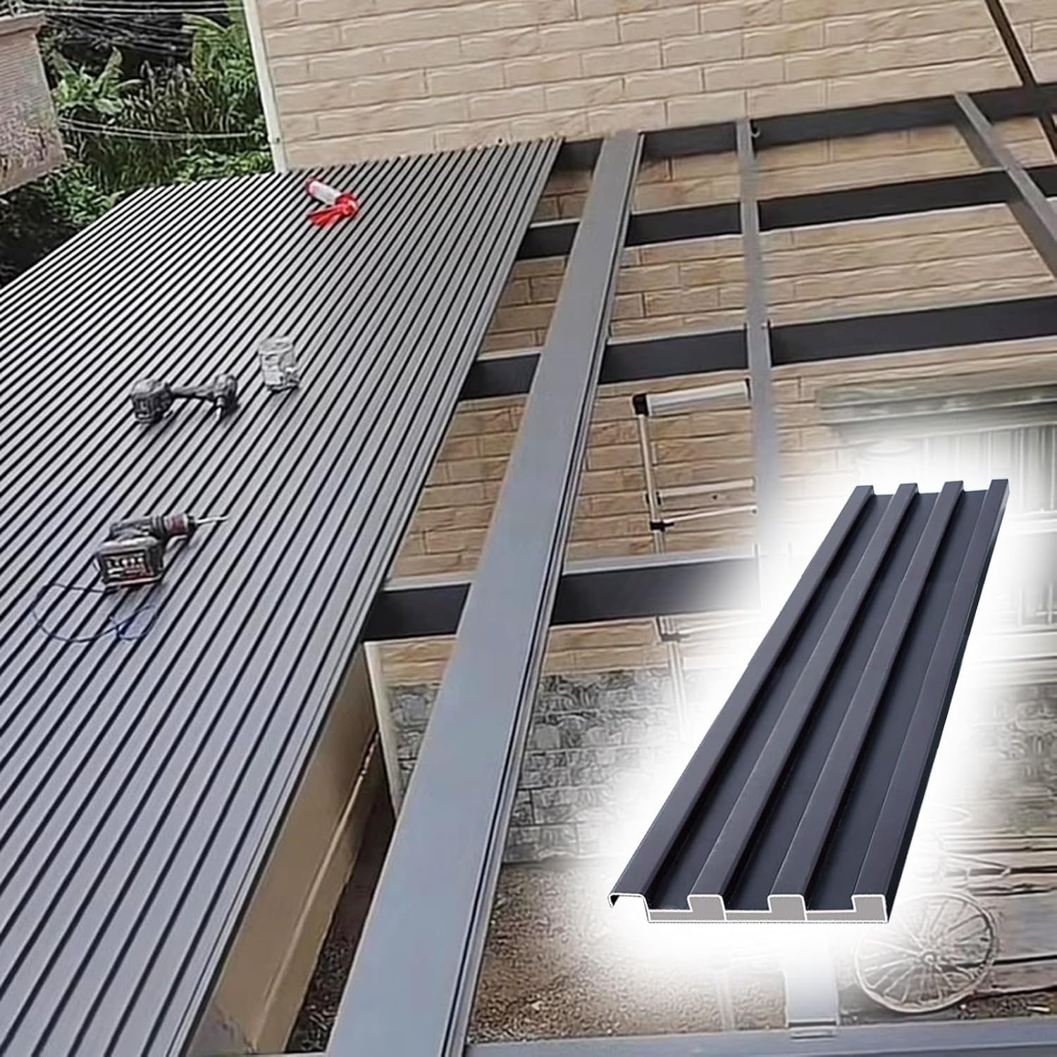 Wellbleche aus Aluminium, 15 cm breit, Spleißbare Markisenabdeckung, schalldichte Dachplatten