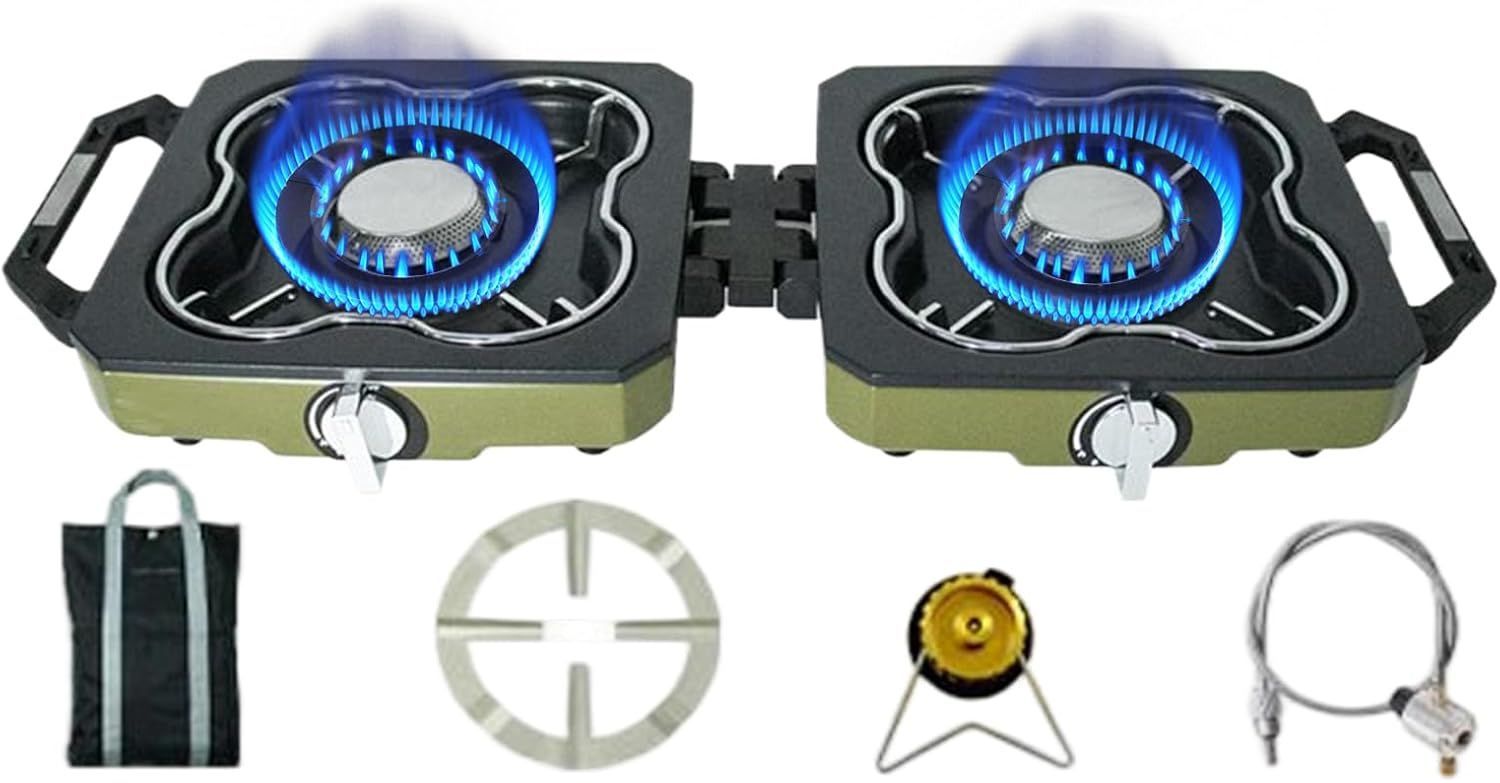 Portable Propane Camping Stove - Double Burner for Outdoor Adventures