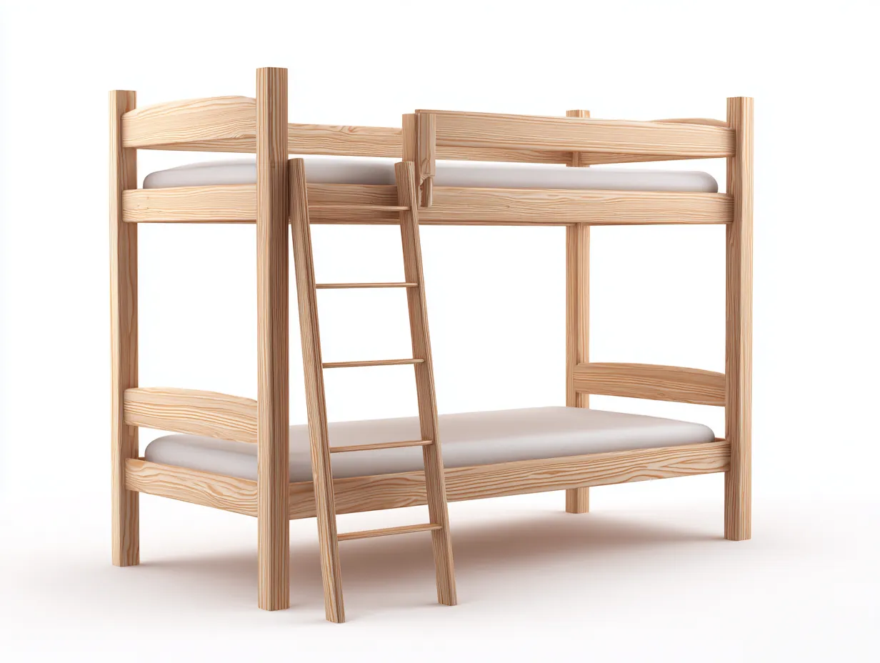 Etagenbett-Massivholz-209x100x176 cm-Natur-Skandinavischer Stil