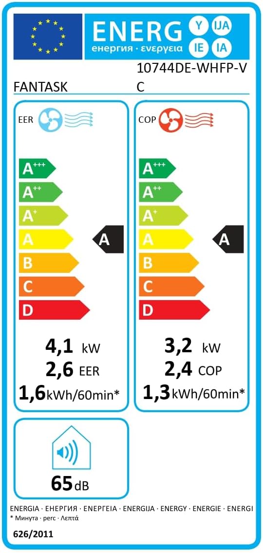 FANTASK 5 in 1 mobile Klimaanlage mit APP/Fern Kontrolle14000BTU, 45 m² Klimagerät Heizlüfter Ventilator Entfeuchter mit Abluftschlauch für 135 m³