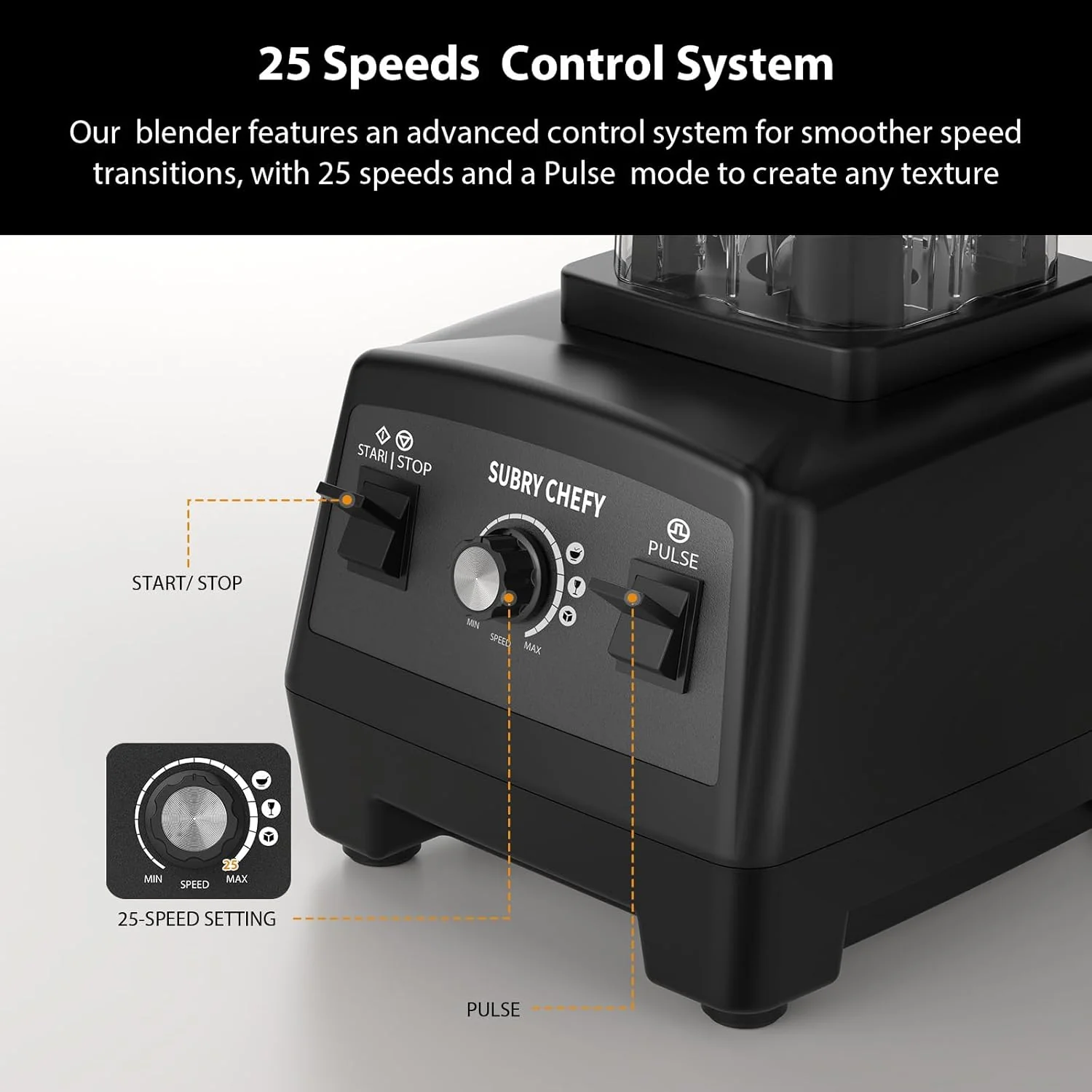 Countertop Blender Pro 2000W, Professional High Speed Blender 68 oz, Heavy Duty Kitchen Mixer